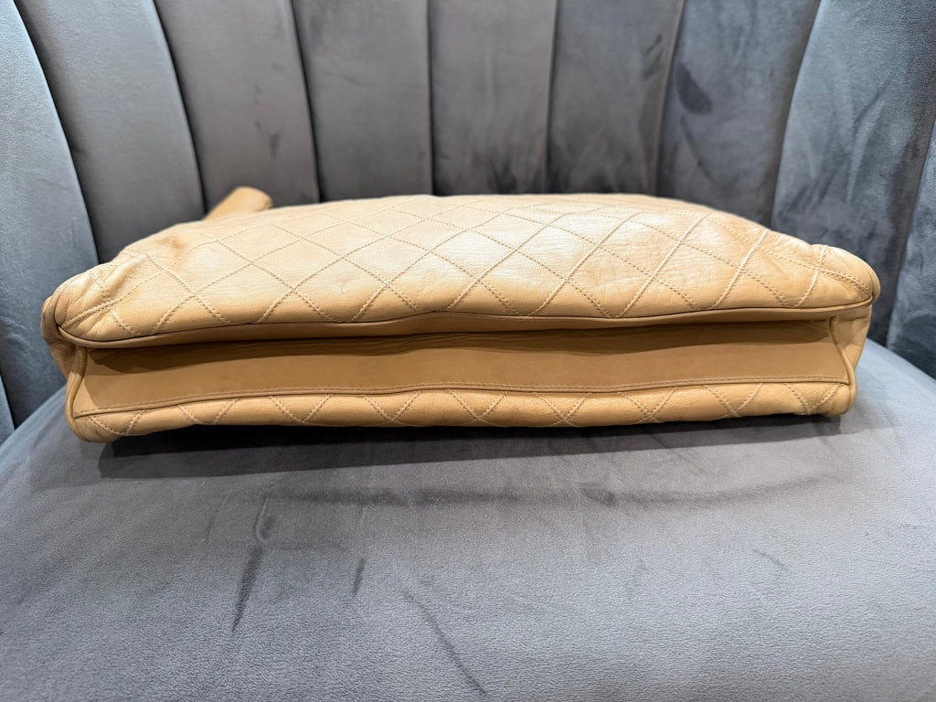 Vintage Chanel Quilted Shopping Tote Bag