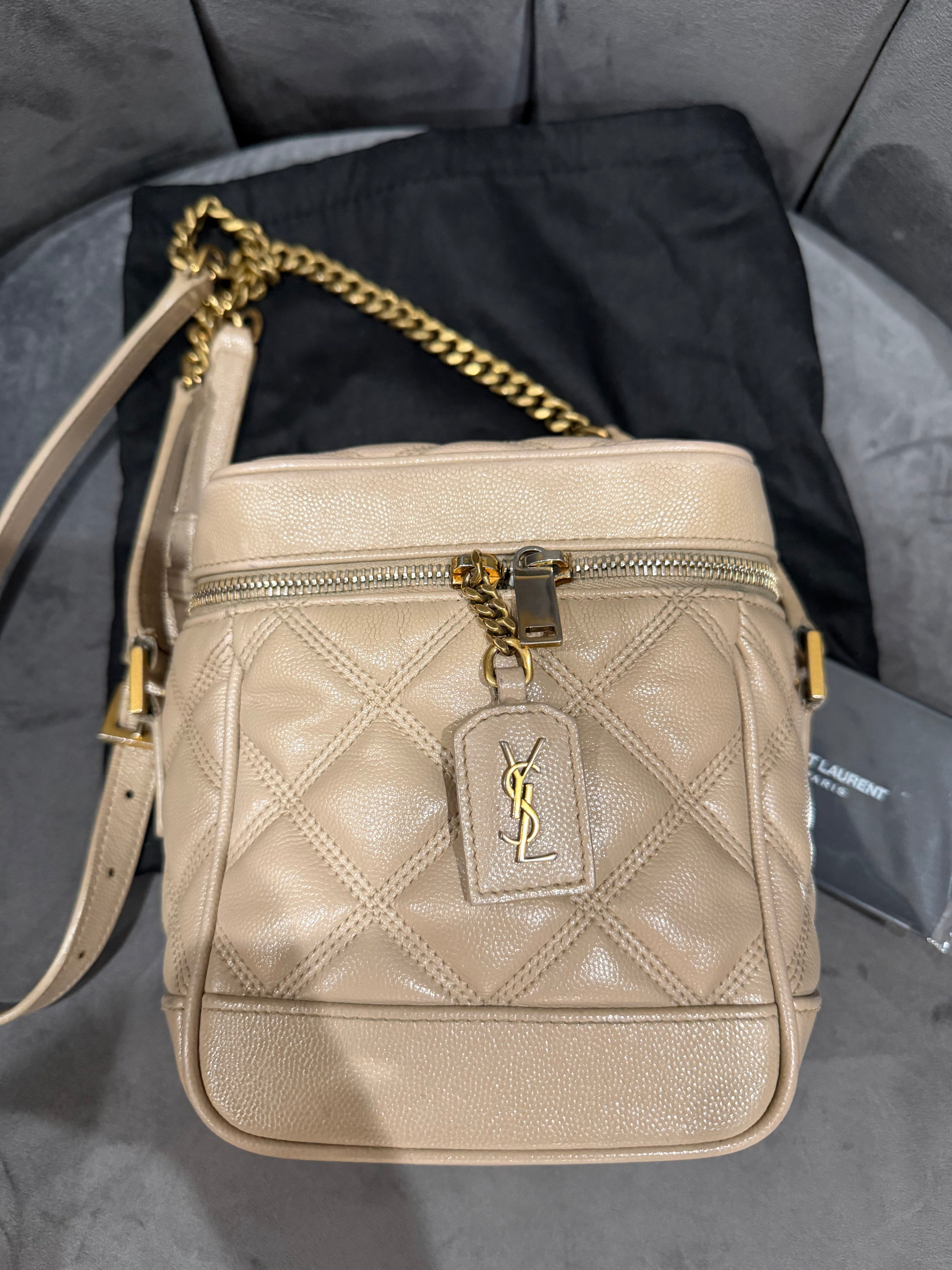 YVES SAINT LAURENT 80s Vanity Bag in Beige