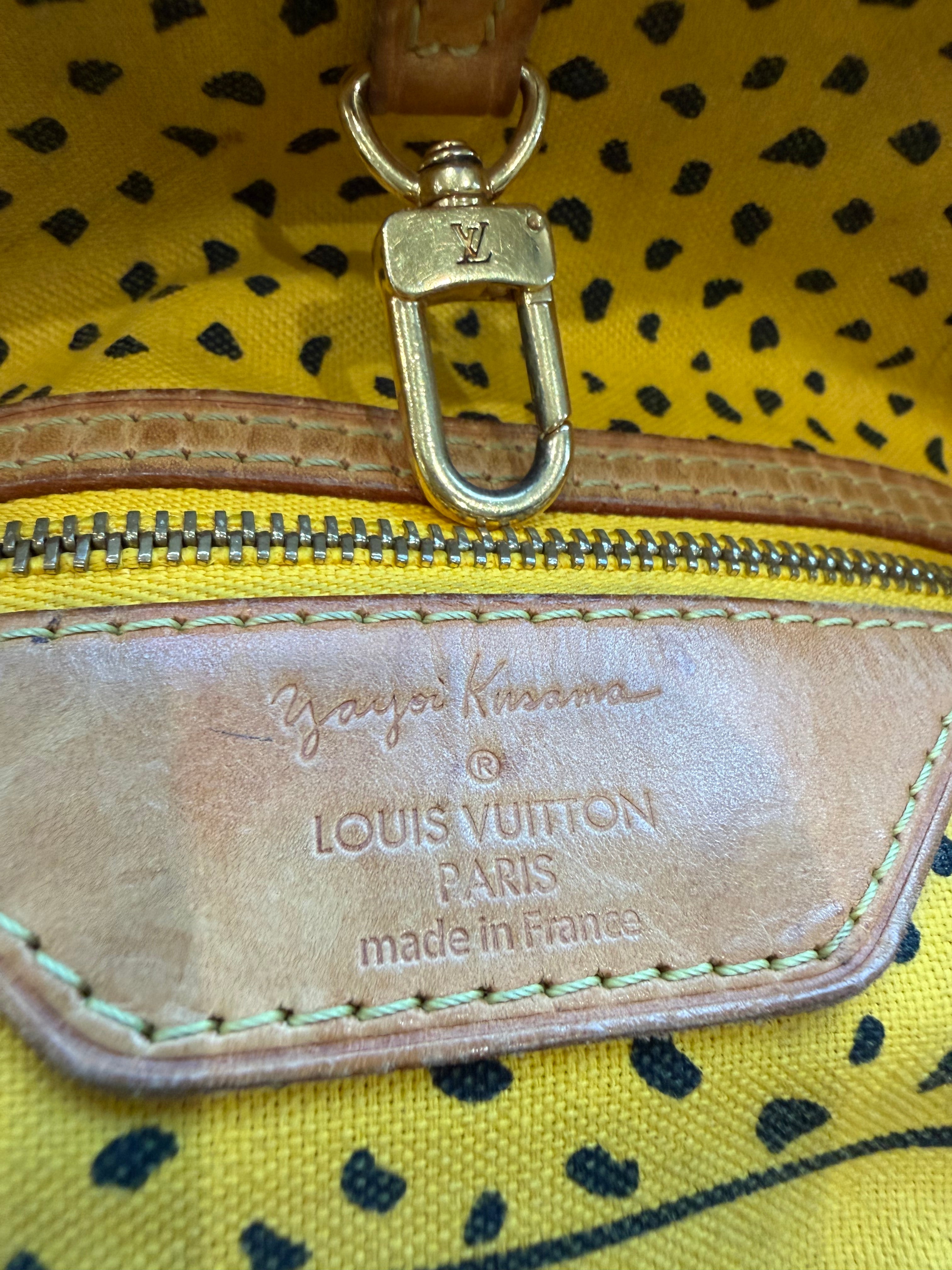 Rare Louis Vuitton Yayoi Kusama Collab Tote Bag Yellow Wave Neverfull MM