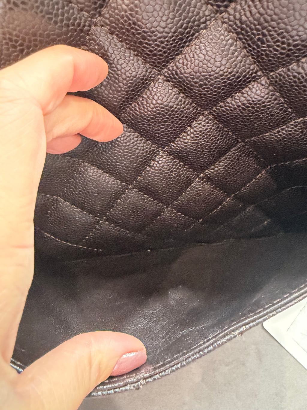 CHANEL Caviar Grand Shopping Tote Bag GST Dark Brown