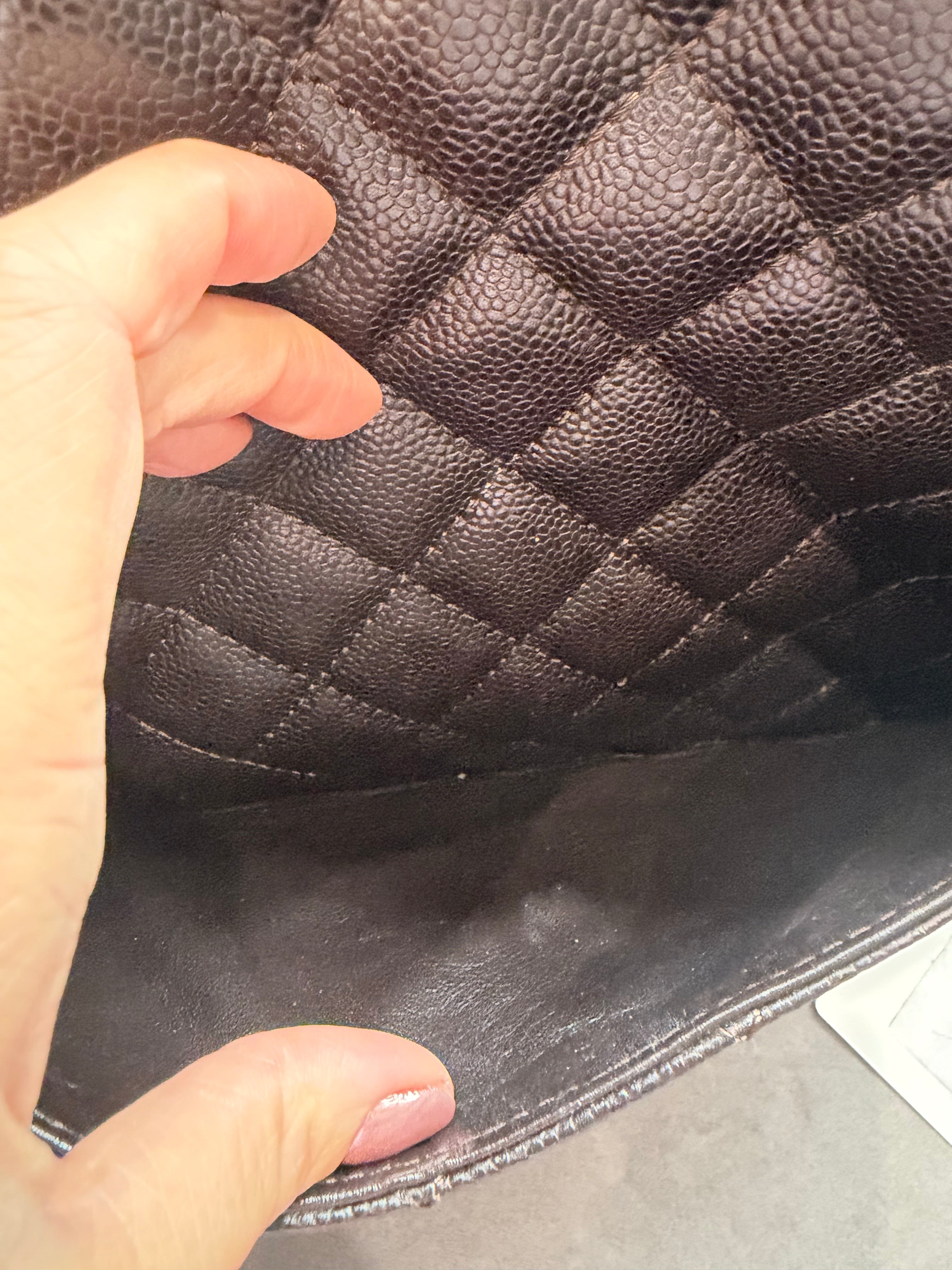 CHANEL Caviar Grand Shopping Tote Bag GST Dark Brown