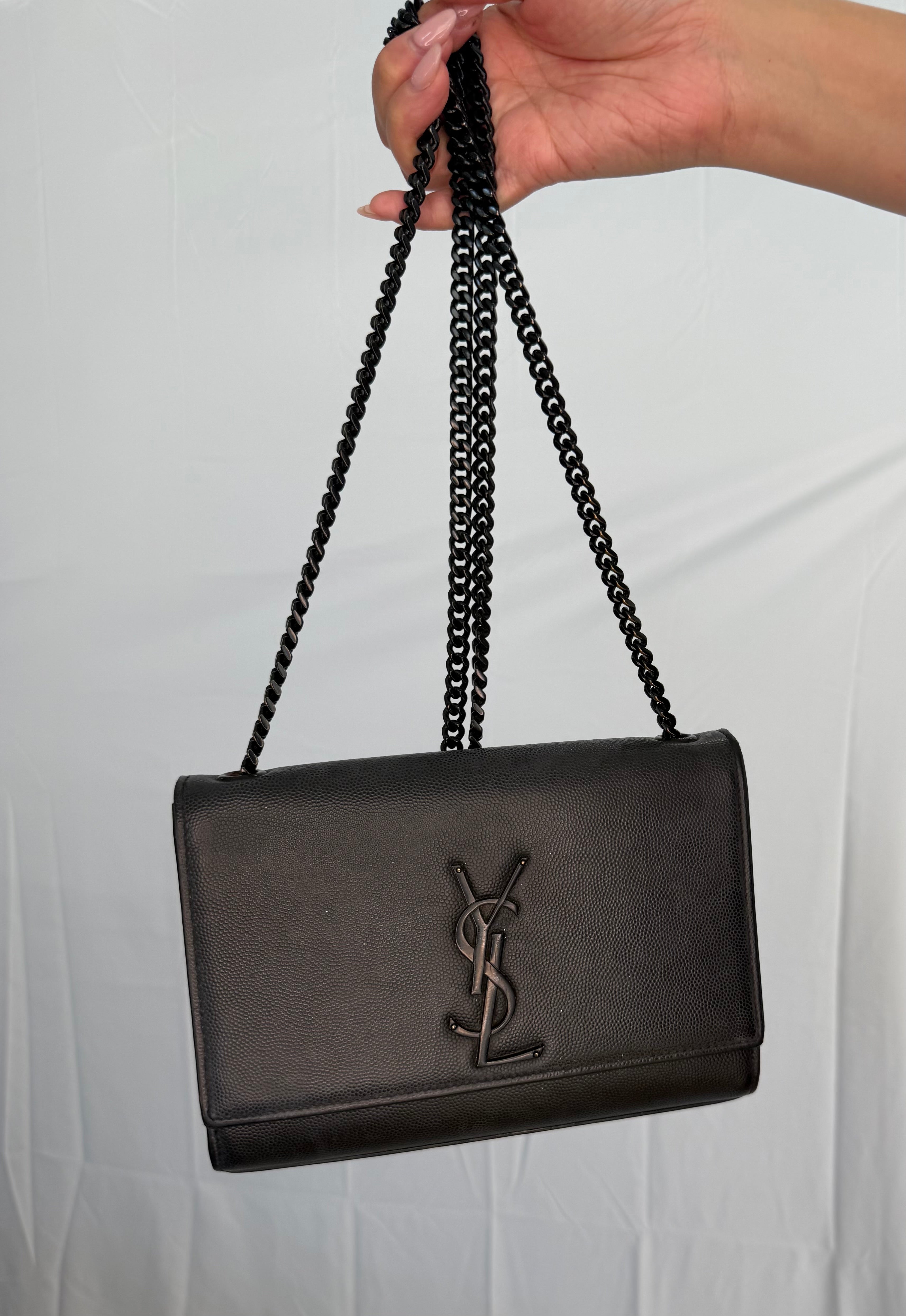 Yves Saint Laurent So Black Leather Chain Crossbody Bag