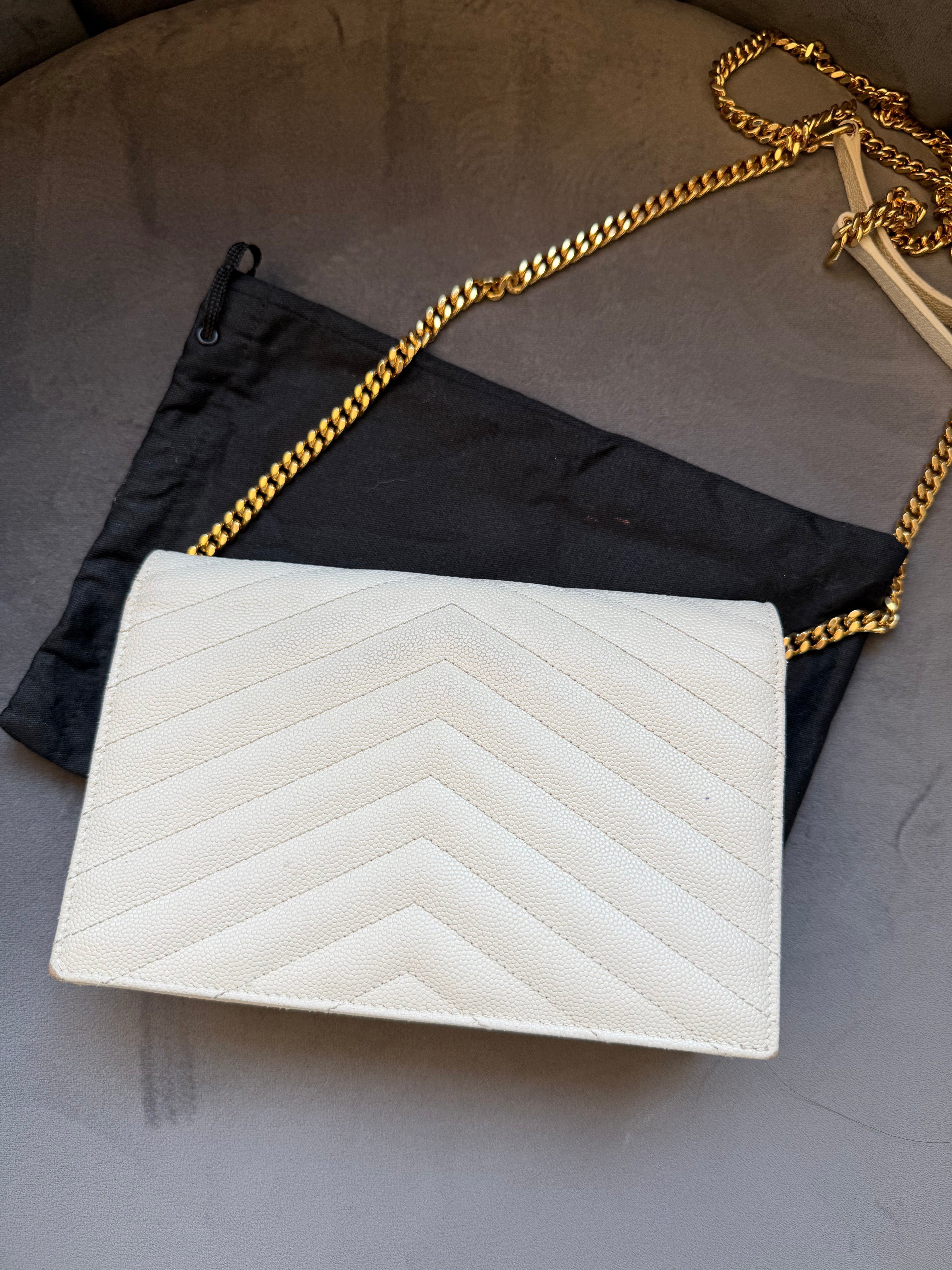 Yves Saint Laurent Cassandre Matelasse Envelope Wallet on chain