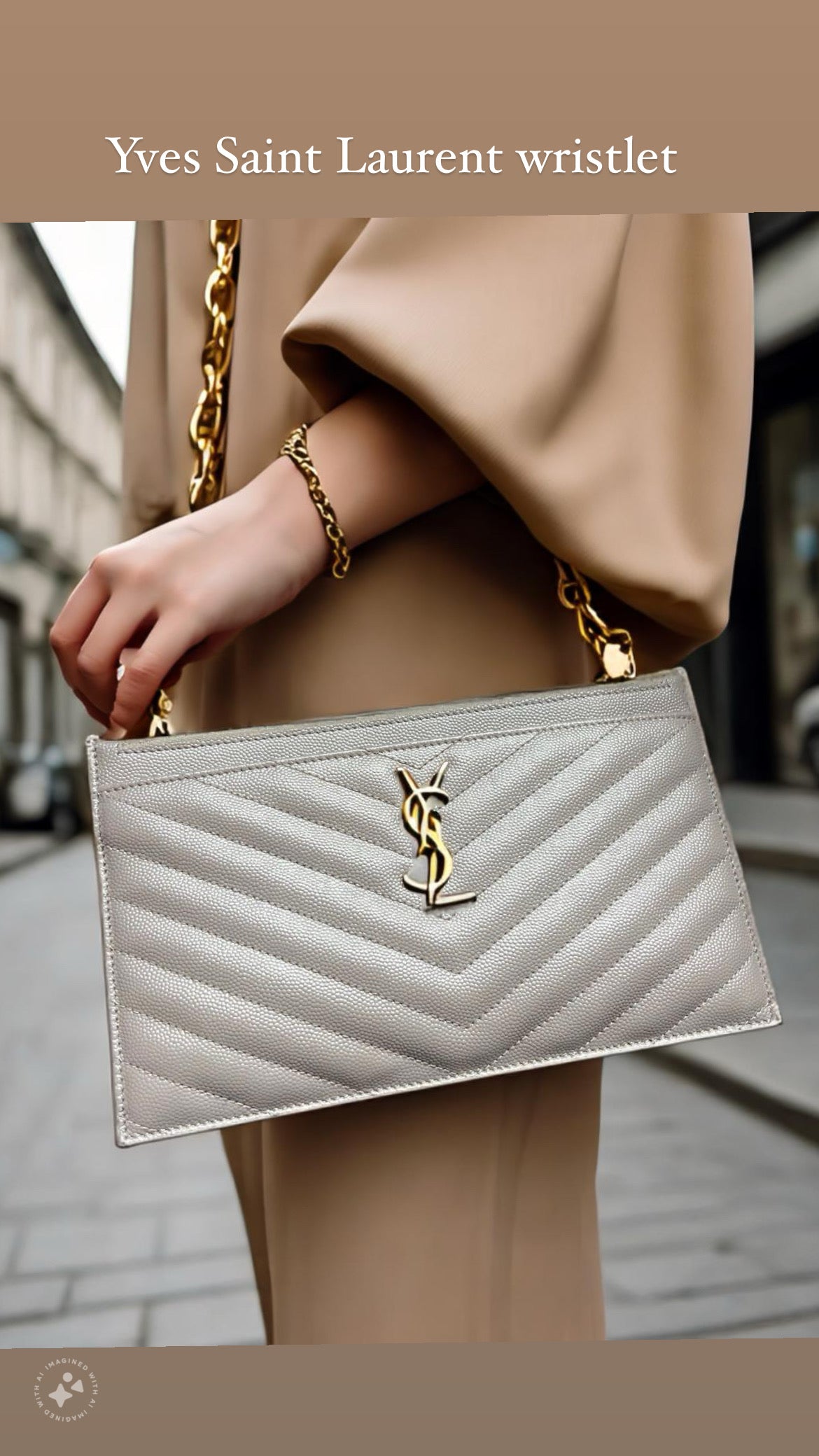 Yves Saint Laurent monogram matelasse wristlet