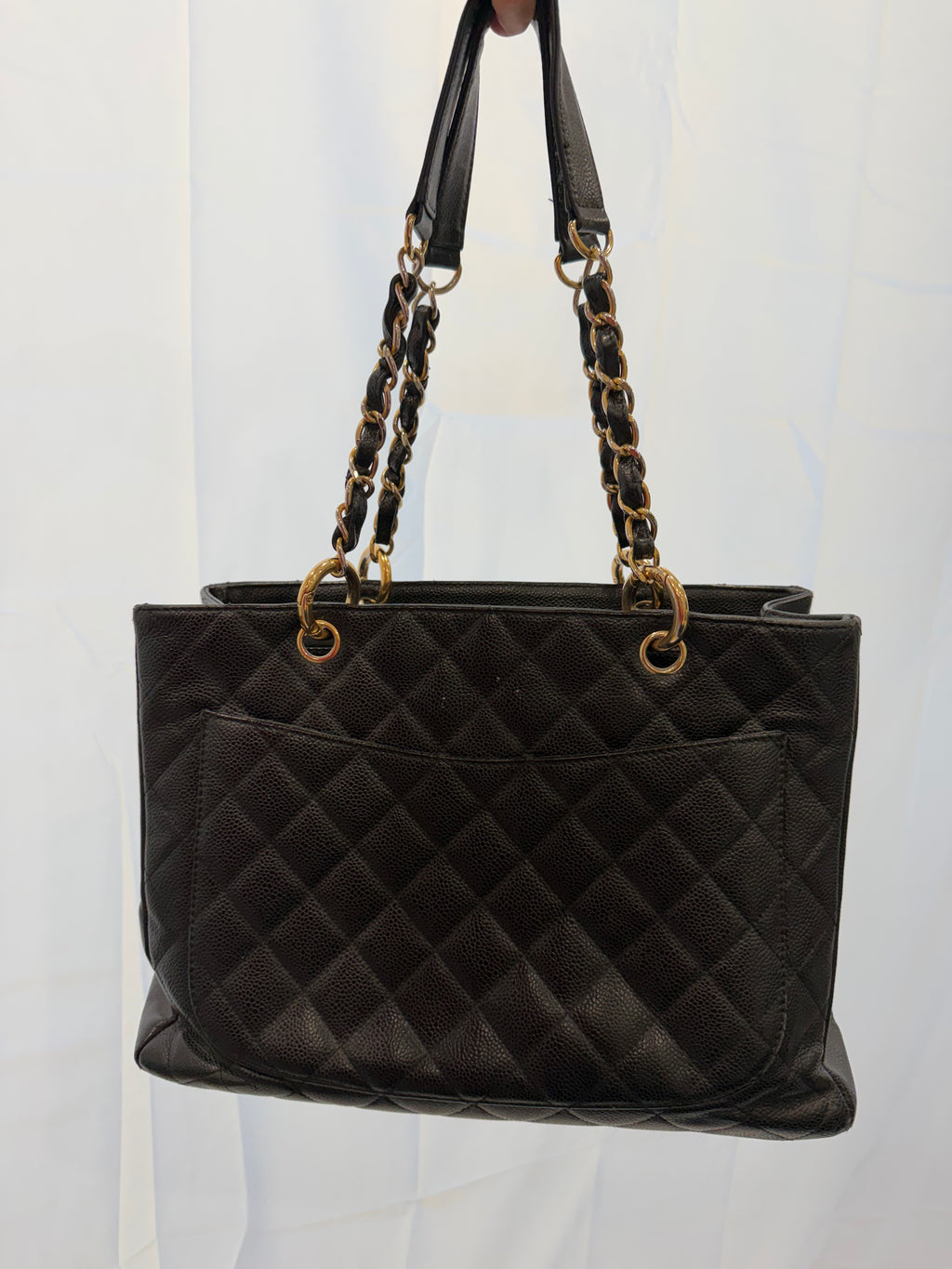 CHANEL Caviar Grand Shopping Tote Bag GST Black