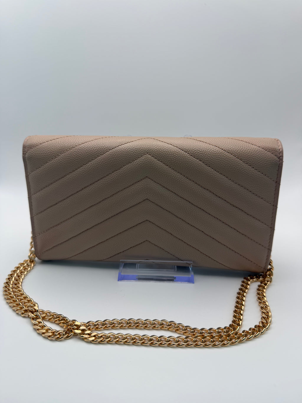 Yves Saint Laurent blush pink Cassandre envelope wallet
