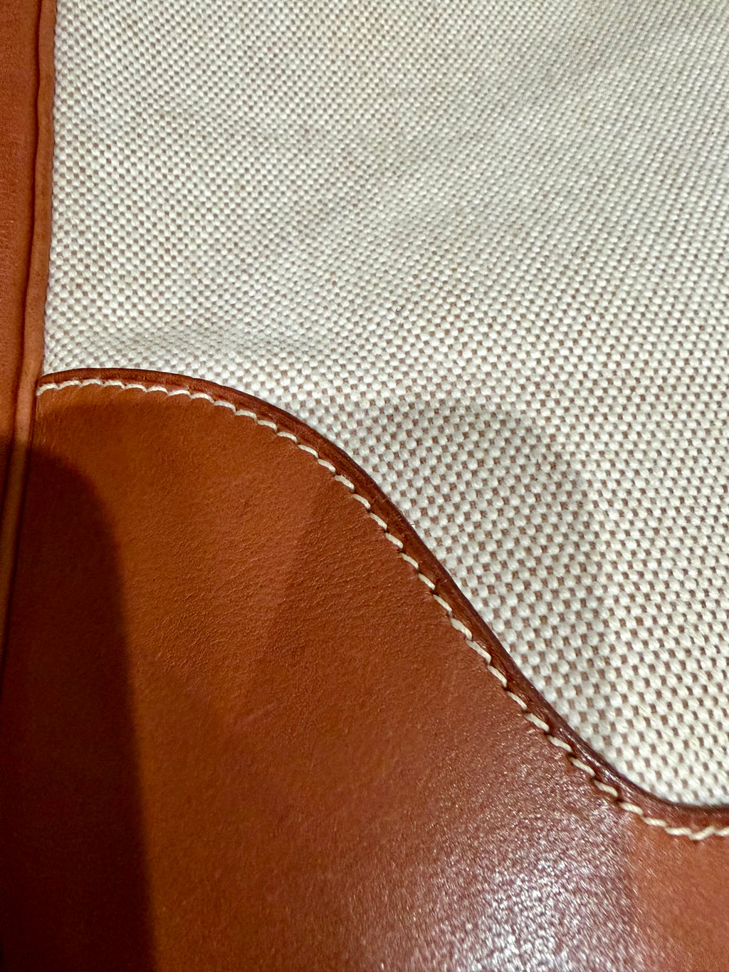 Hermes Trim Bag 31 Canvas Leather Shoulder Bag Brown
