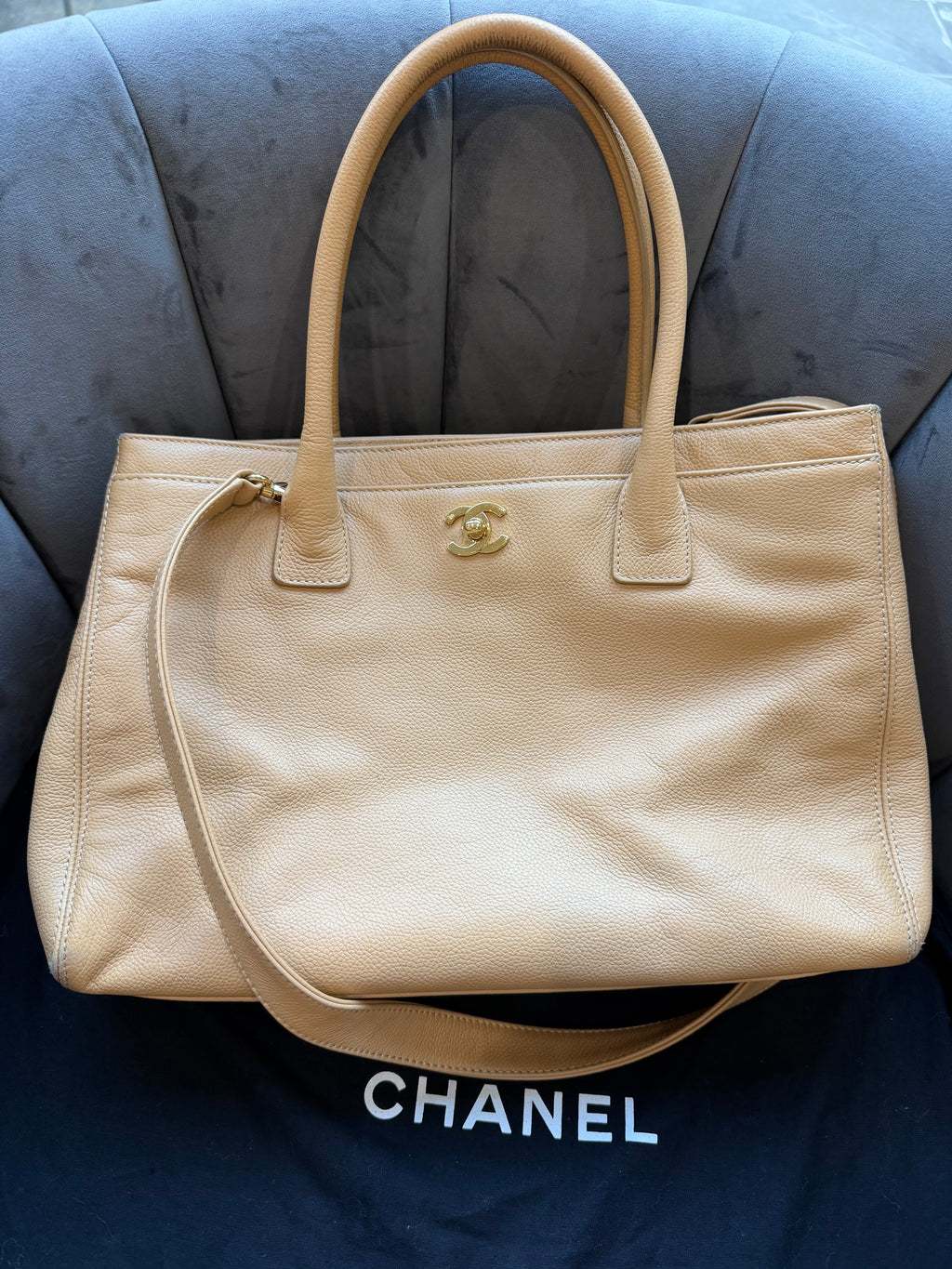 CHANEL Cerf Exec Tote Bag 24k Gold