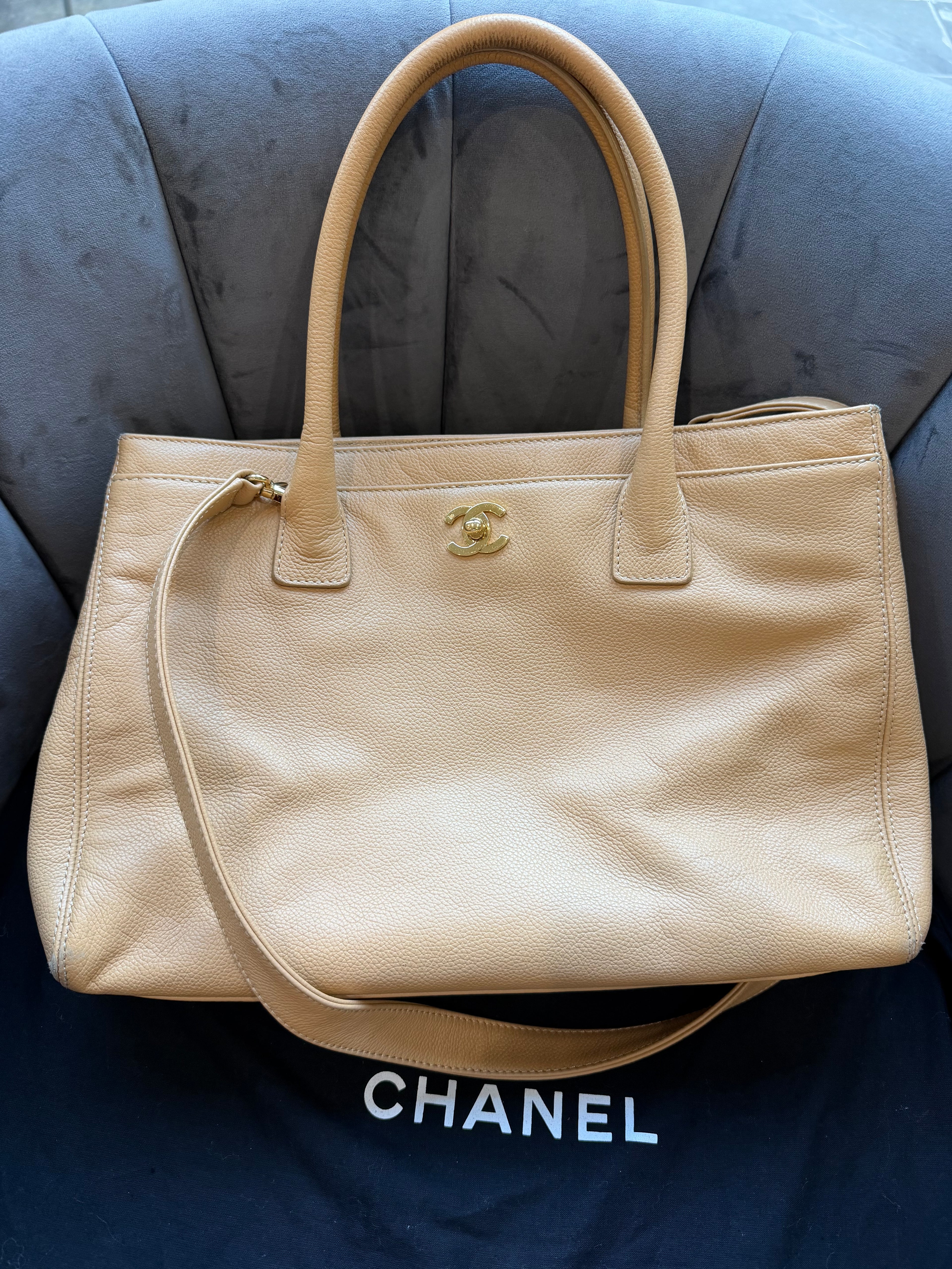 CHANEL Cerf Exec Tote Bag 24k Gold