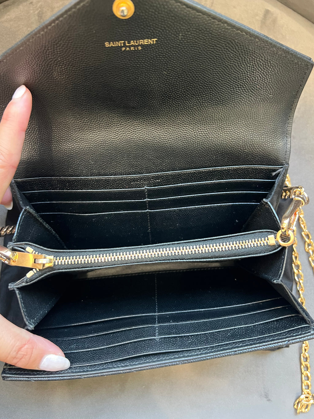 YSL cassandre envelope wallet on chain