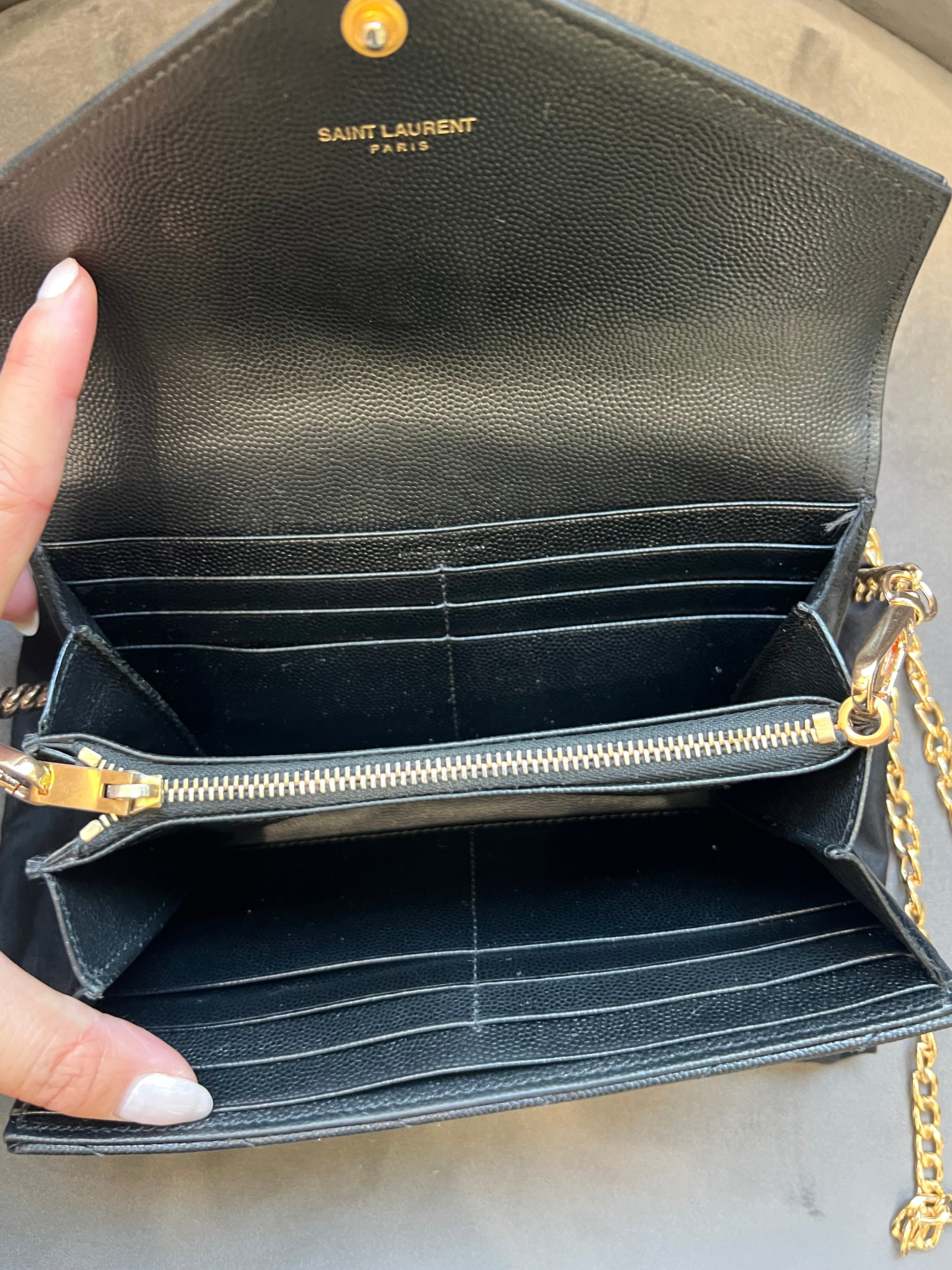 YSL cassandre envelope wallet on chain