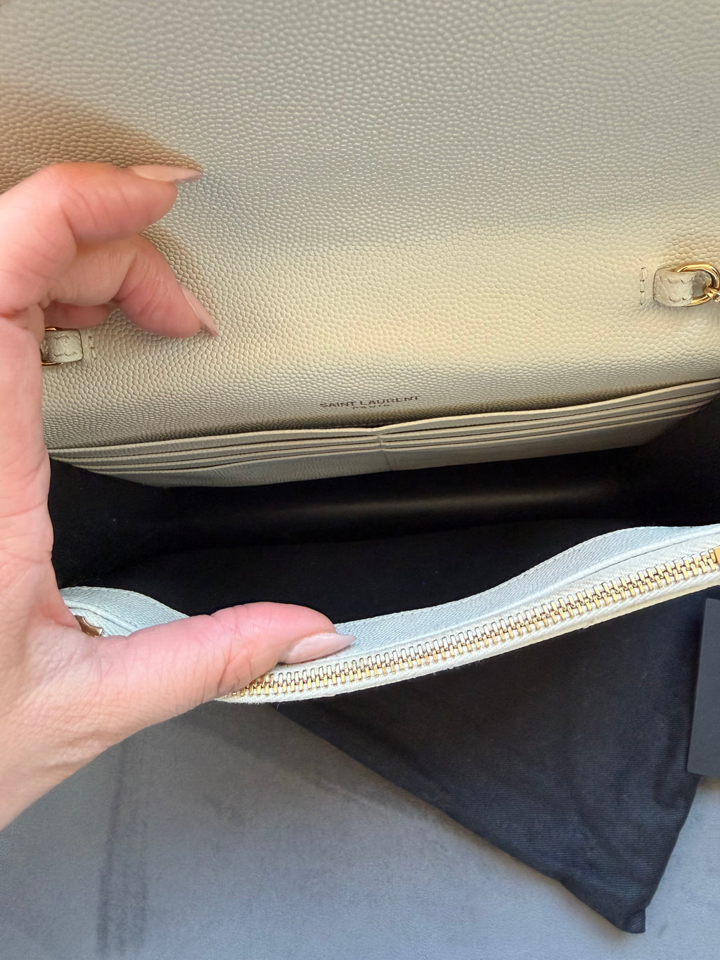 Yves Saint Laurent Cassandre Matelasse Envelope Wallet on chain