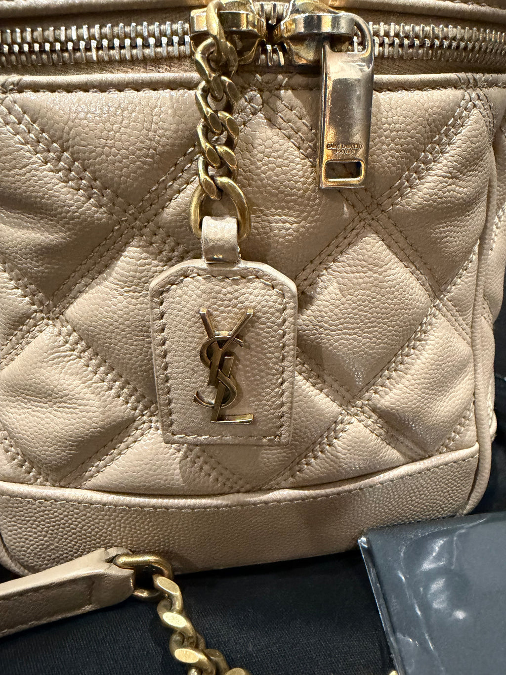 YVES SAINT LAURENT 80s Vanity Bag in Beige