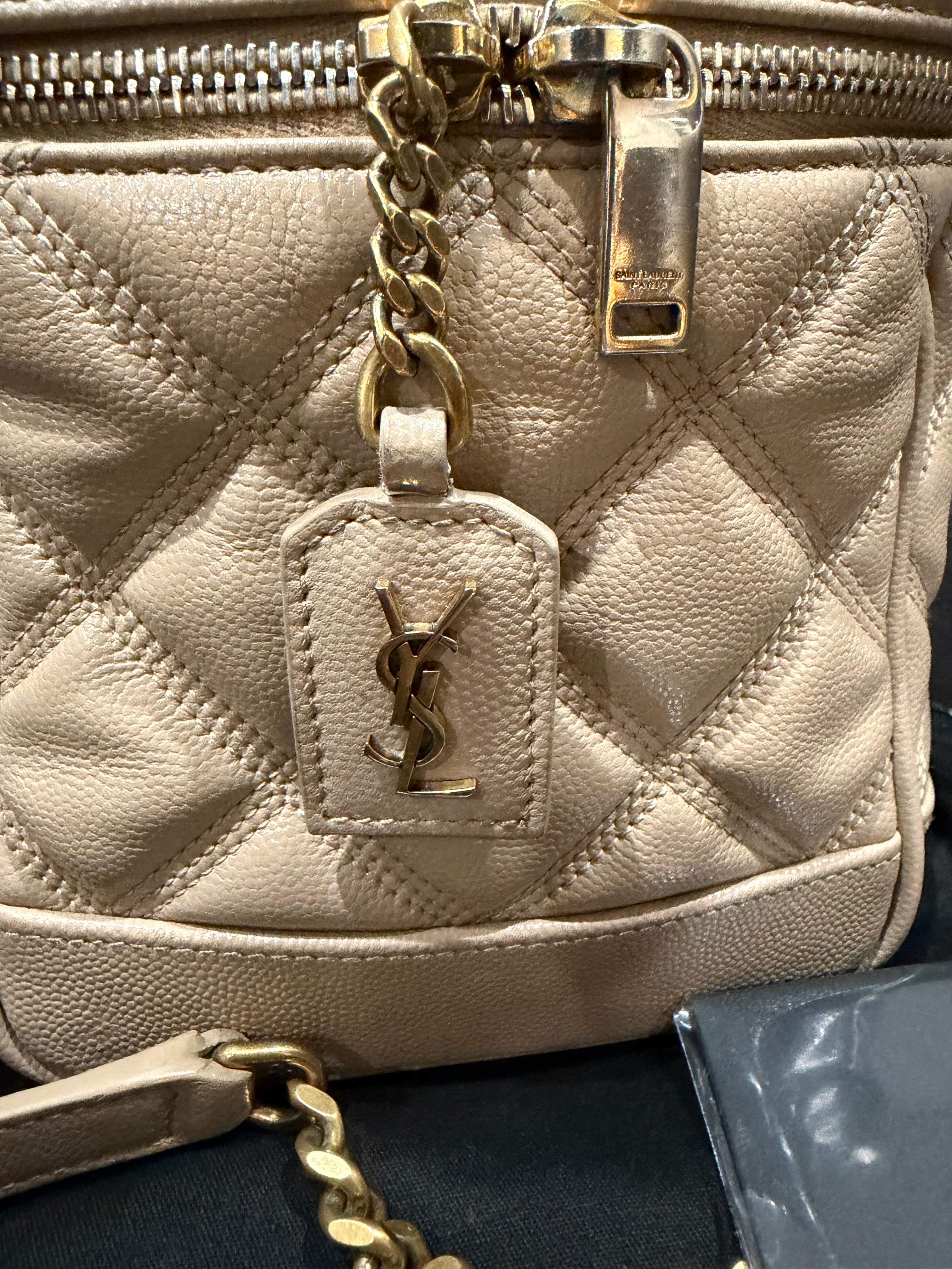 YVES SAINT LAURENT 80s Vanity Bag in Beige