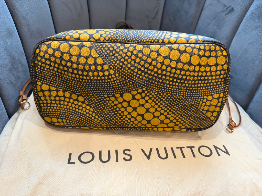 Rare Louis Vuitton Yayoi Kusama Collab Tote Bag Yellow Wave Neverfull MM