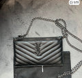Yves Saint Laurent black monogram clutch crossbody