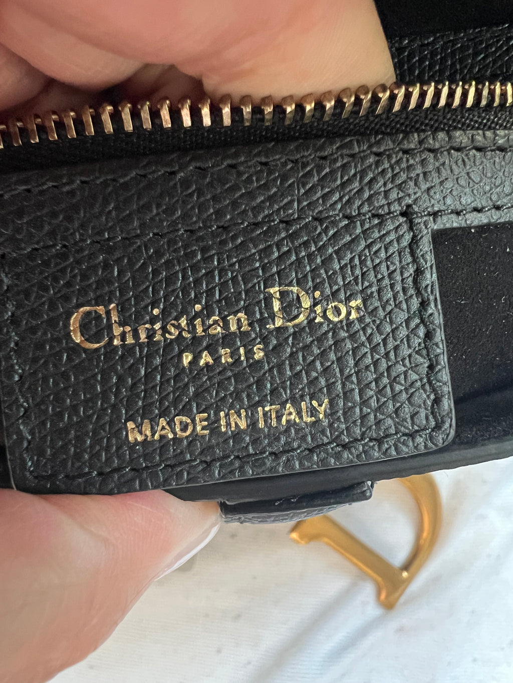 Dior Saddle Shoulder Bag Medium Grained black leather