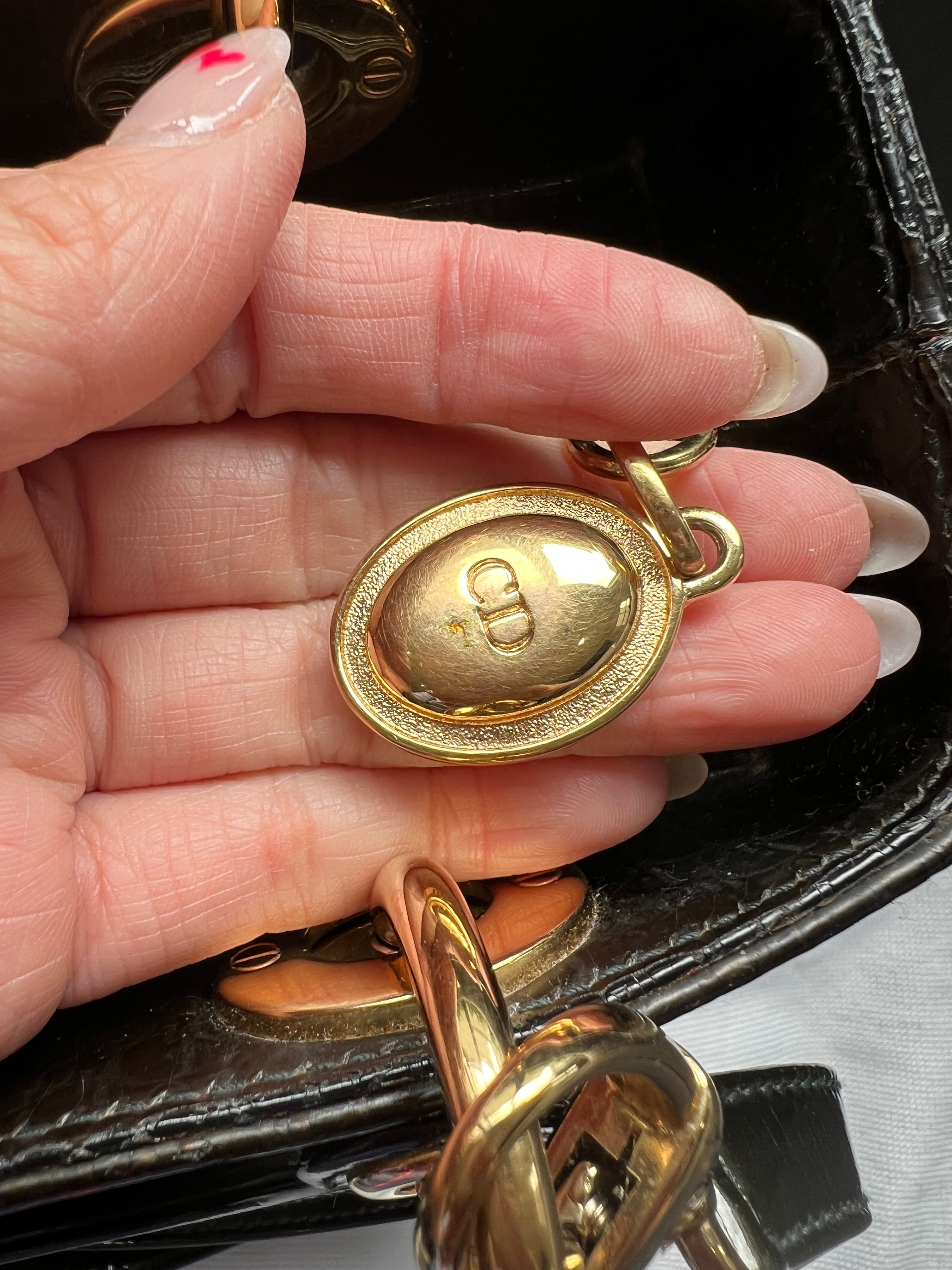 Rare Lady Dior tote medium patent