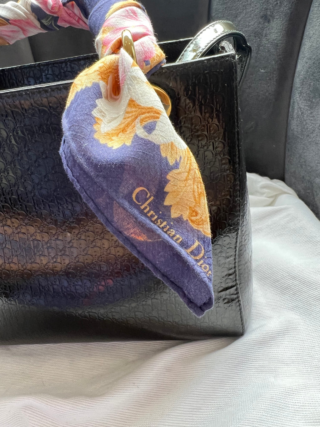 Rare Lady Dior tote medium patent