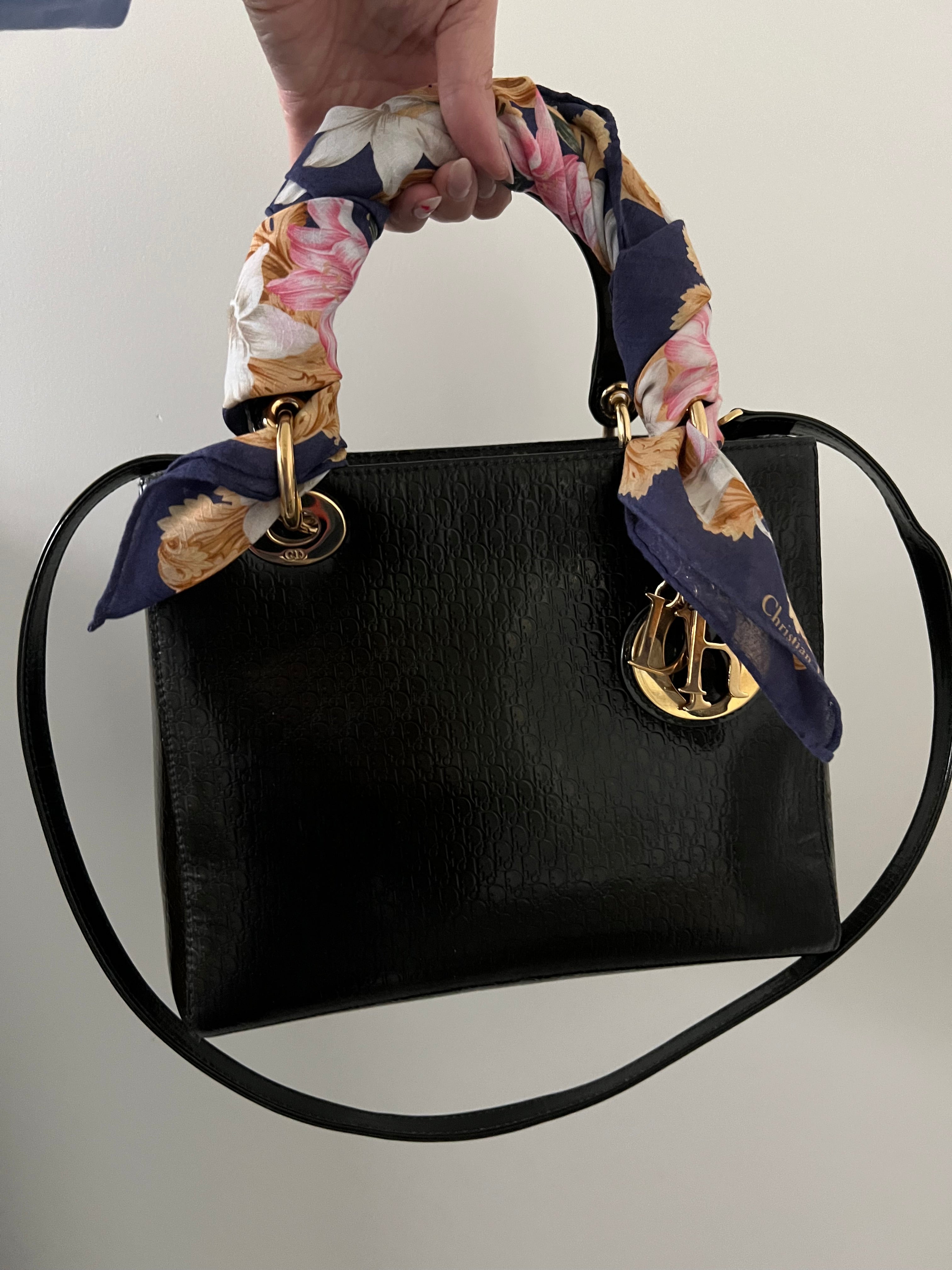 Rare Lady Dior tote medium patent