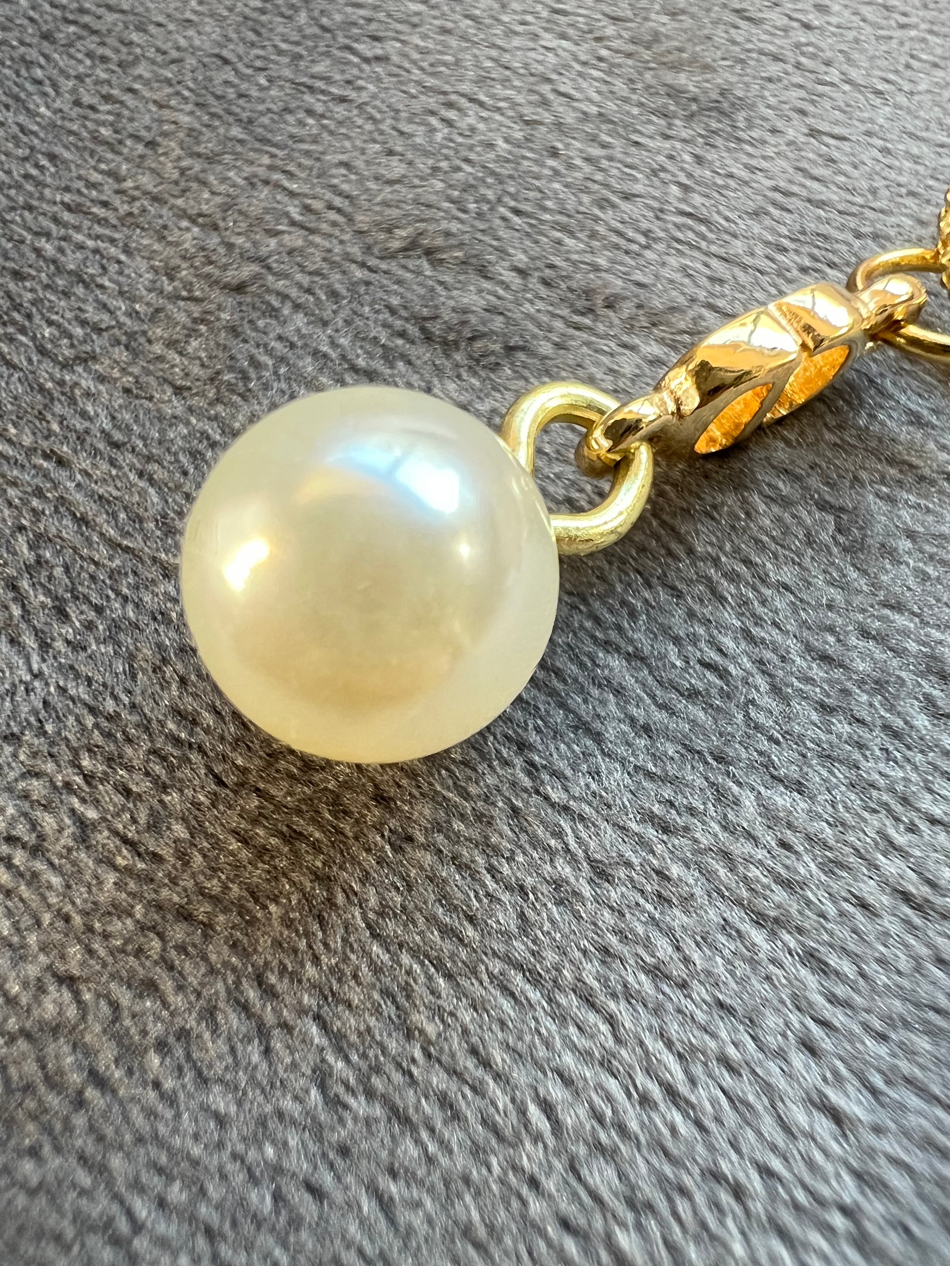 Christian Dior Pearl CD charm necklace