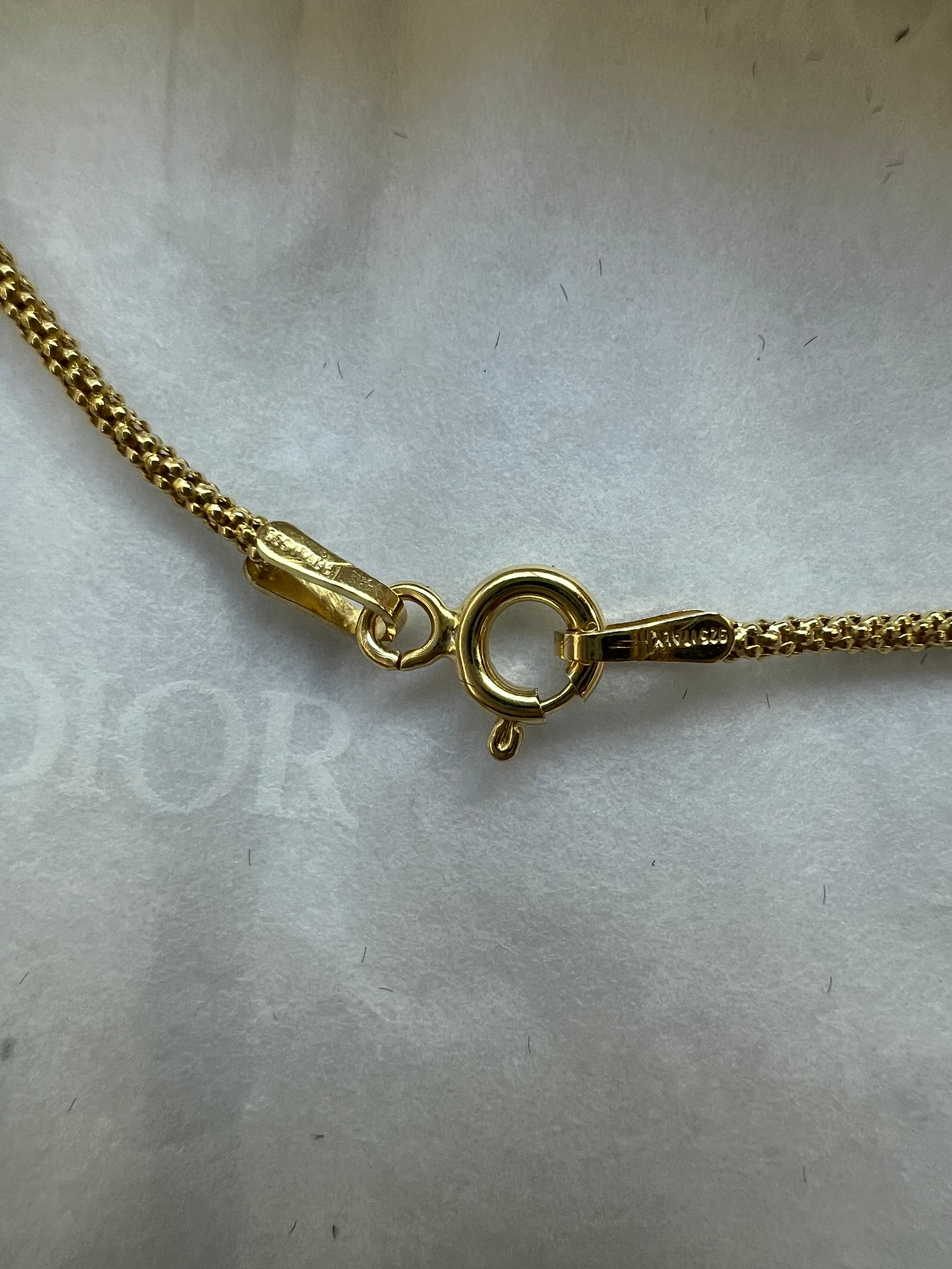 Christian Dior Pearl CD charm necklace