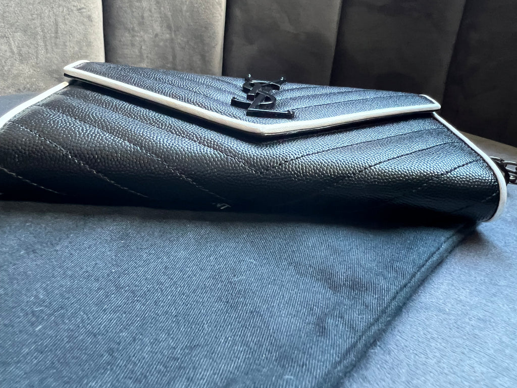 Saint Laurent Cassandre colorblock wallet on chain