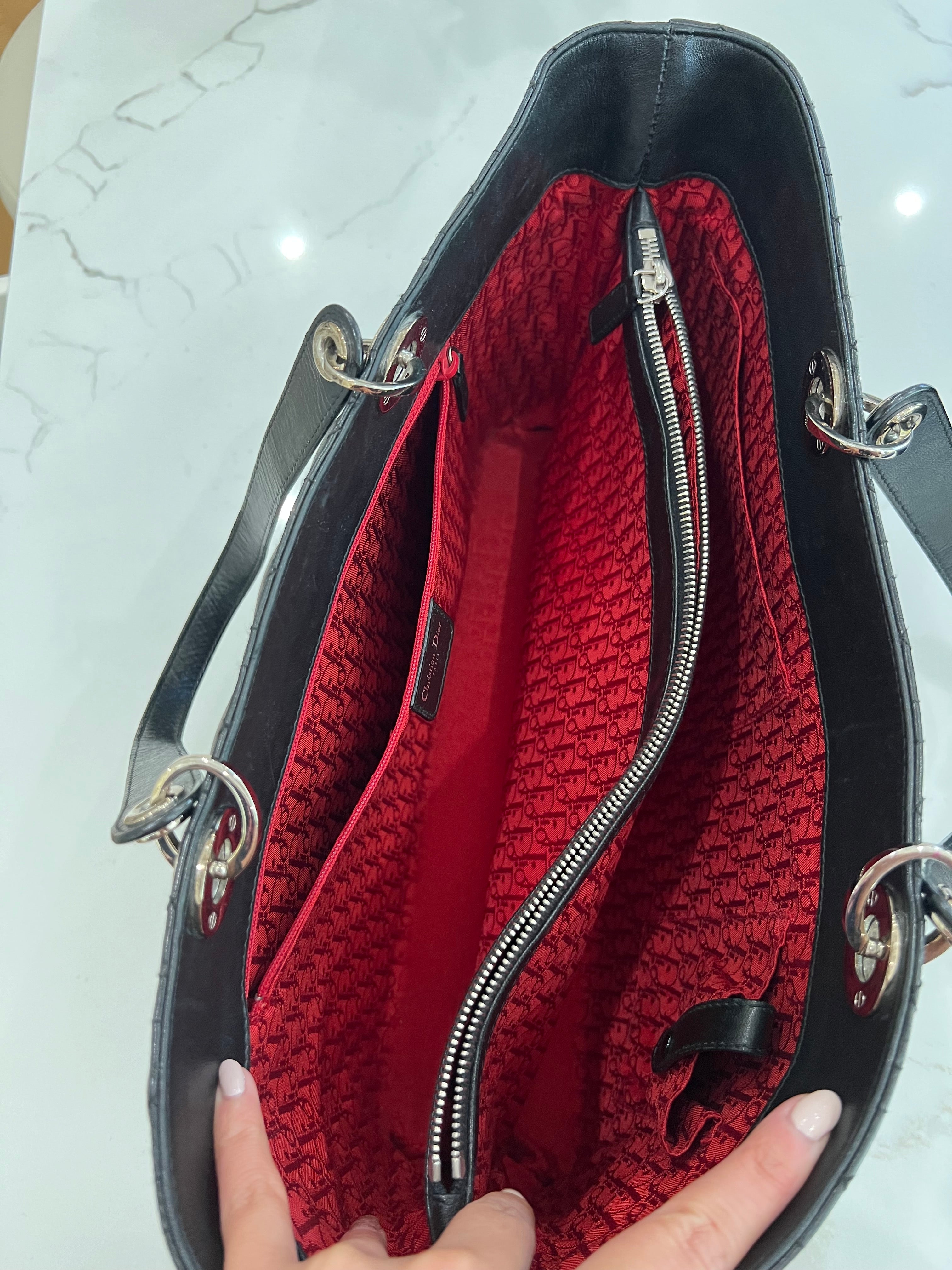 Lady Dior lambskin Cannage tote