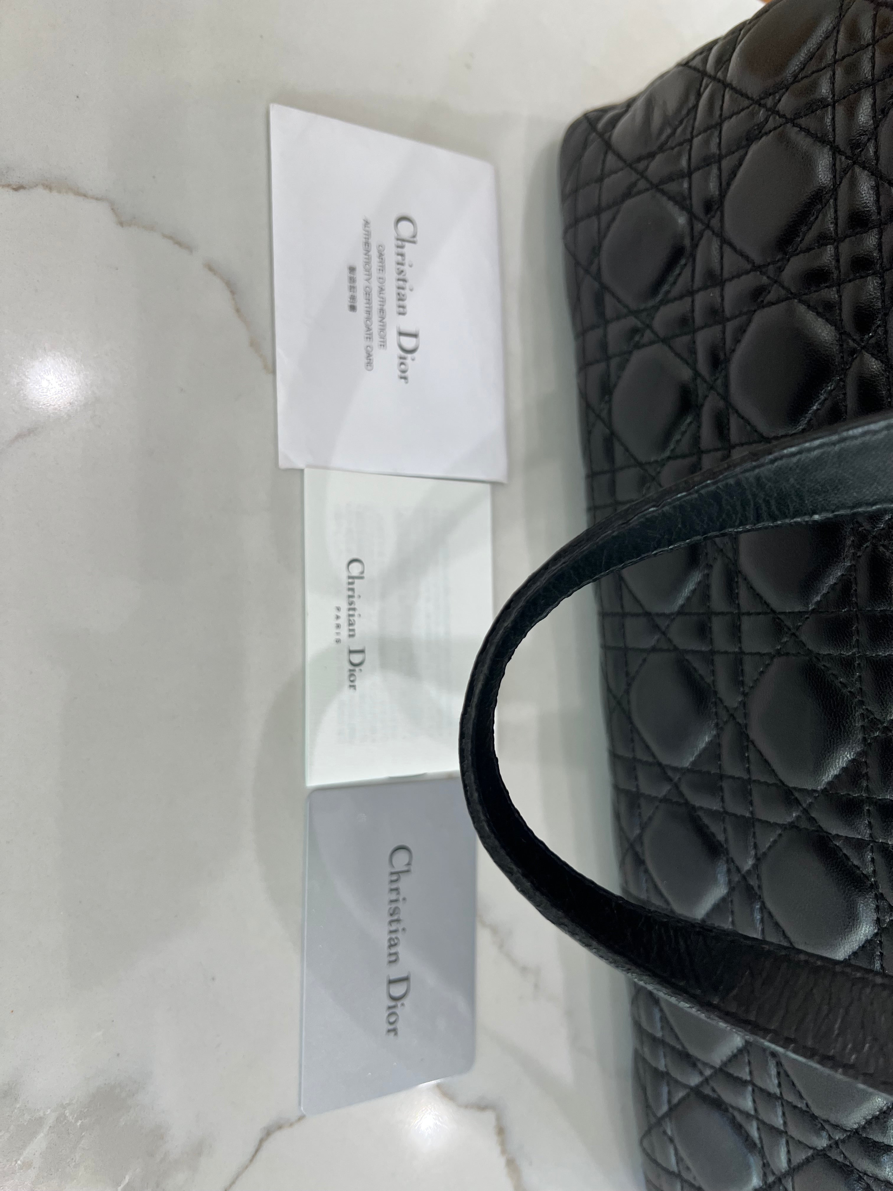 Lady Dior lambskin Cannage tote