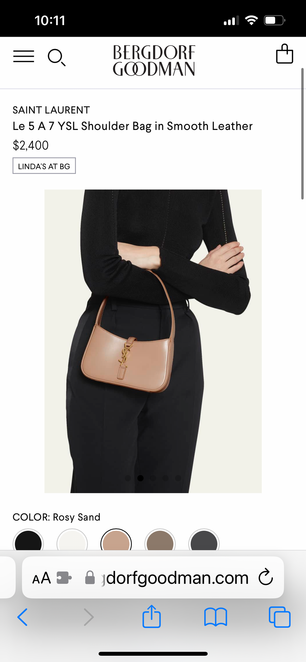 YSL  Le 5 A 7 Hobo Rosy Sand