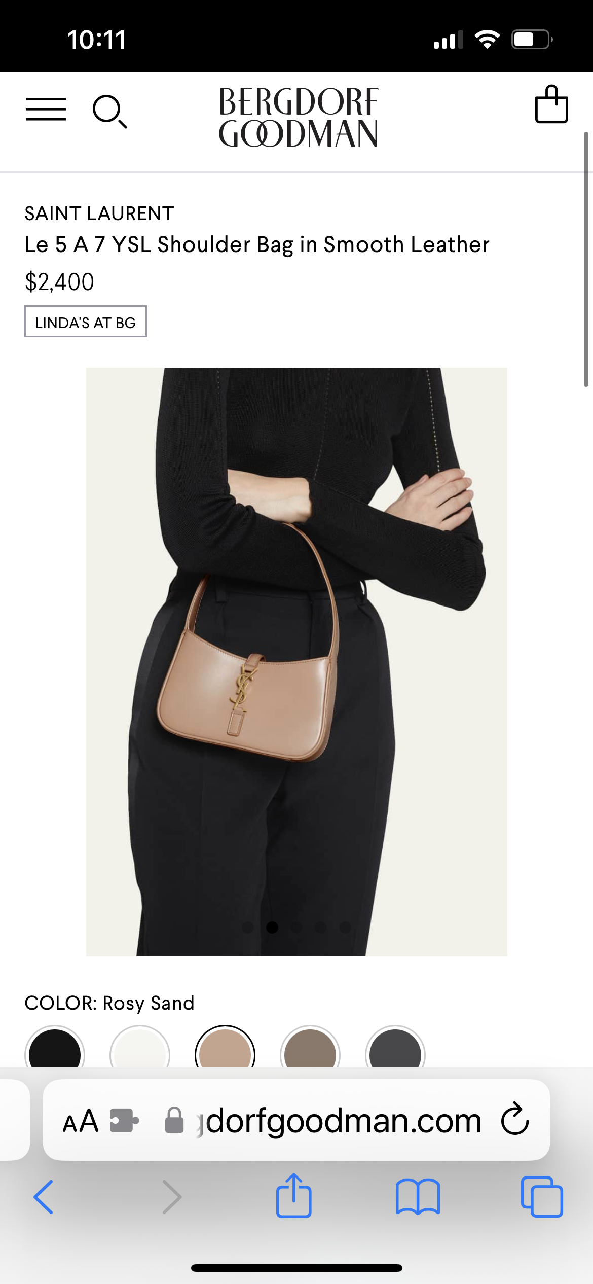 YSL  Le 5 A 7 Hobo Rosy Sand
