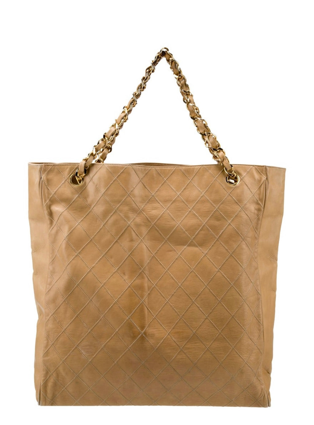 Vintage Chanel Quilted Shopping Tote Bag