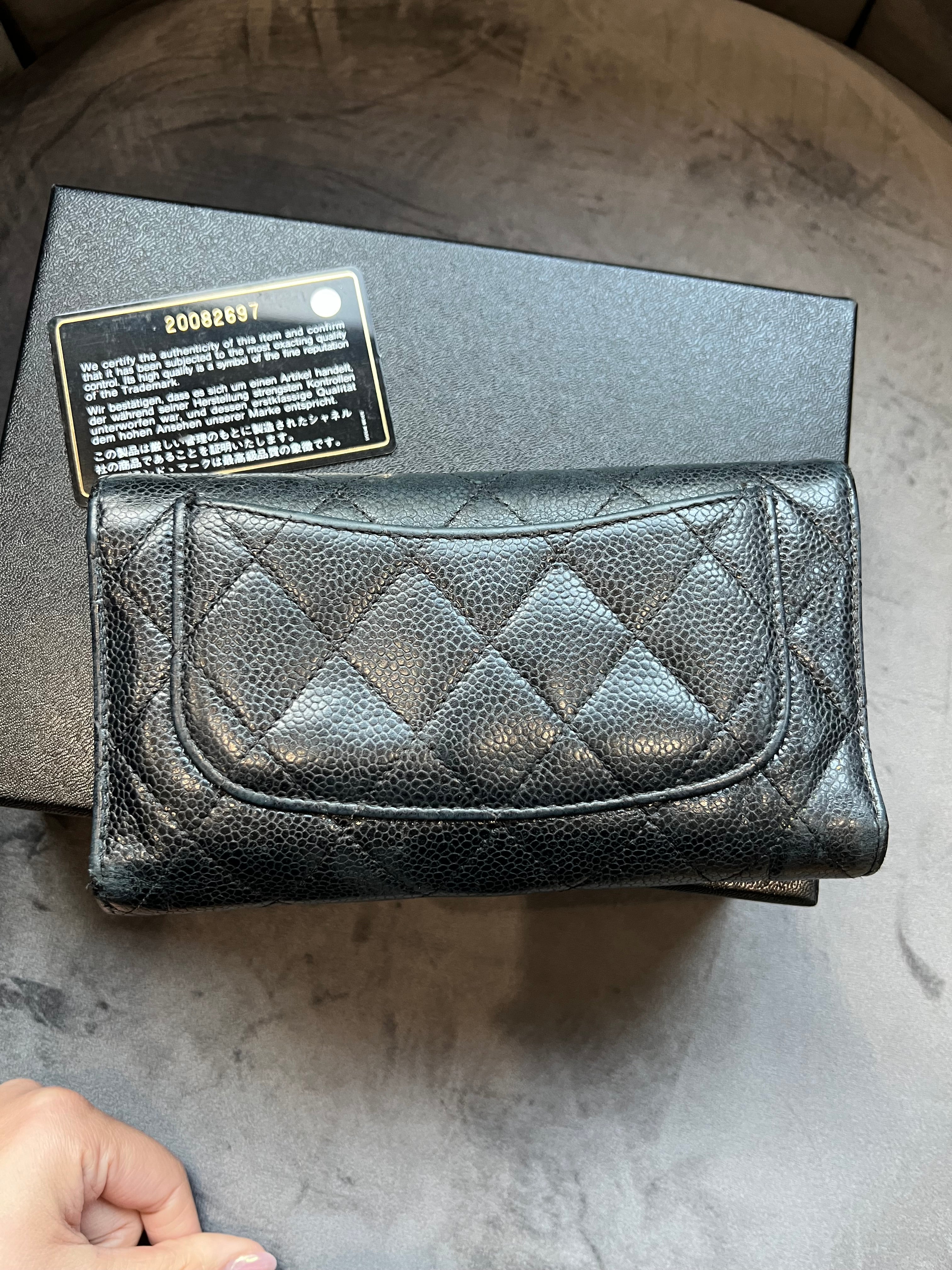 Chanel caviar timeless wallet on chain