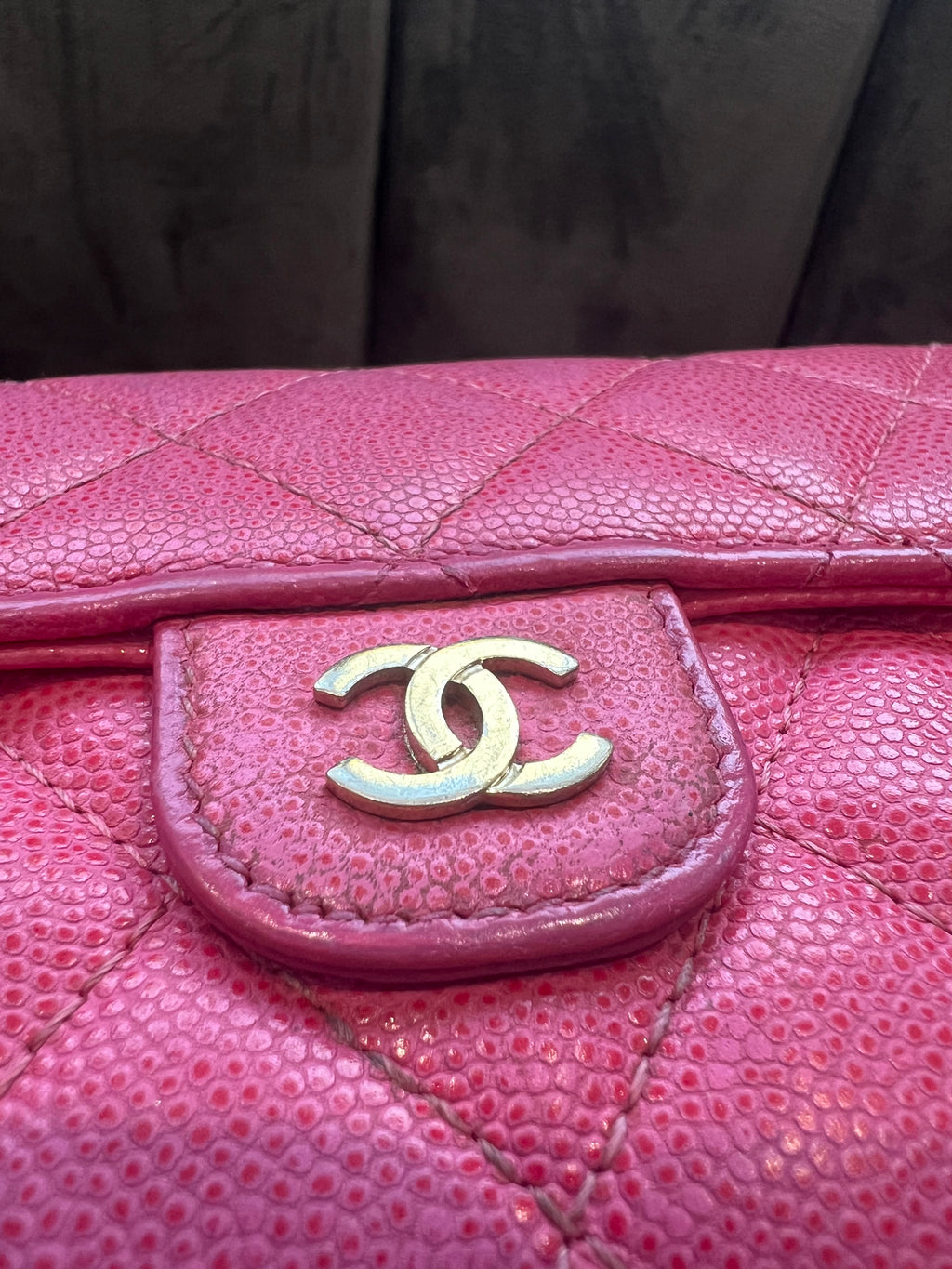 Chanel caviar mini wallet on chain