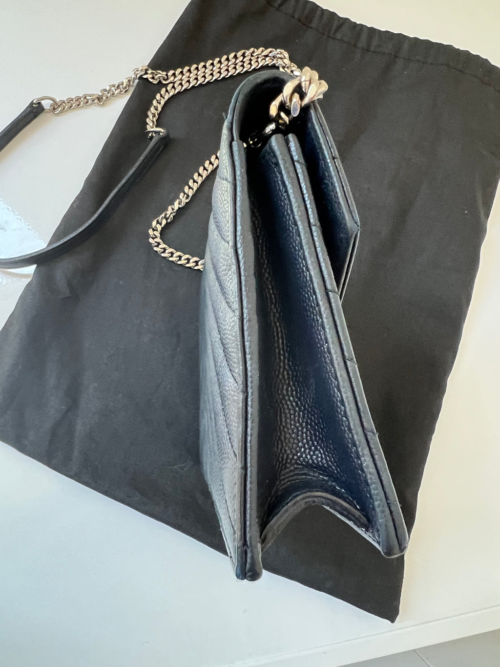 YSL monogram WOC navy small