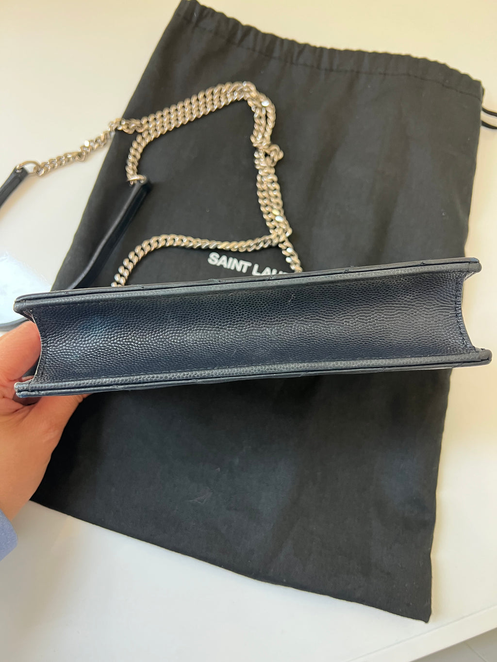 YSL monogram WOC navy small