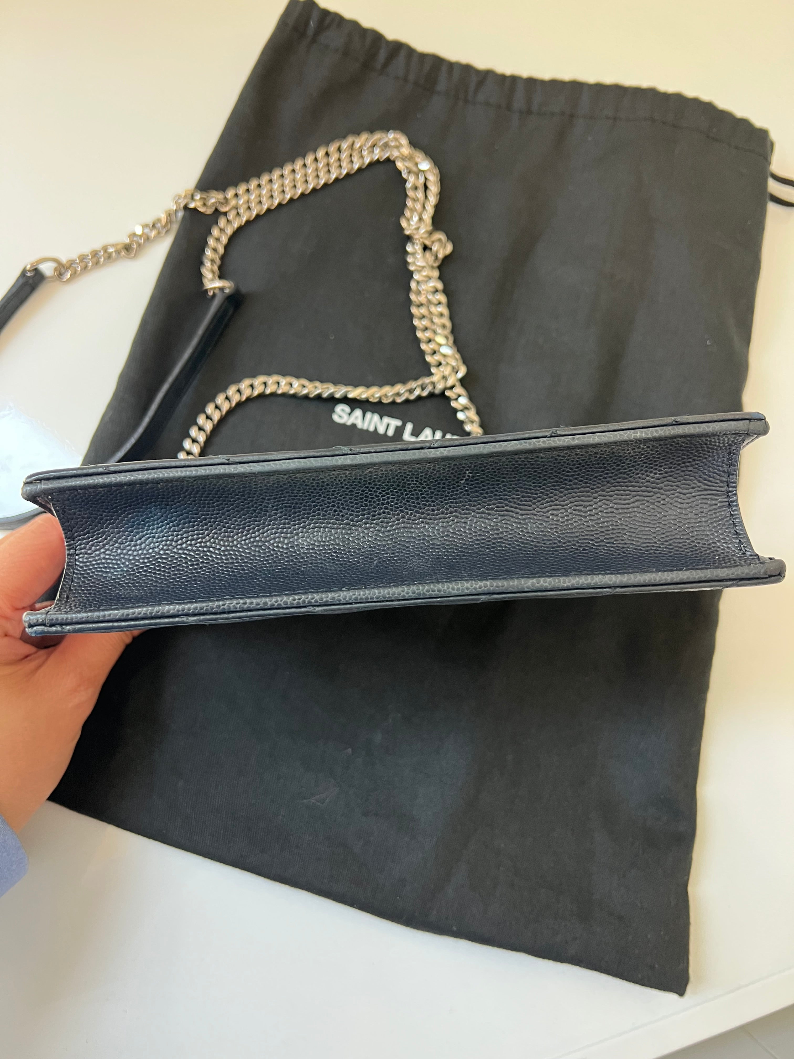 YSL monogram WOC navy small