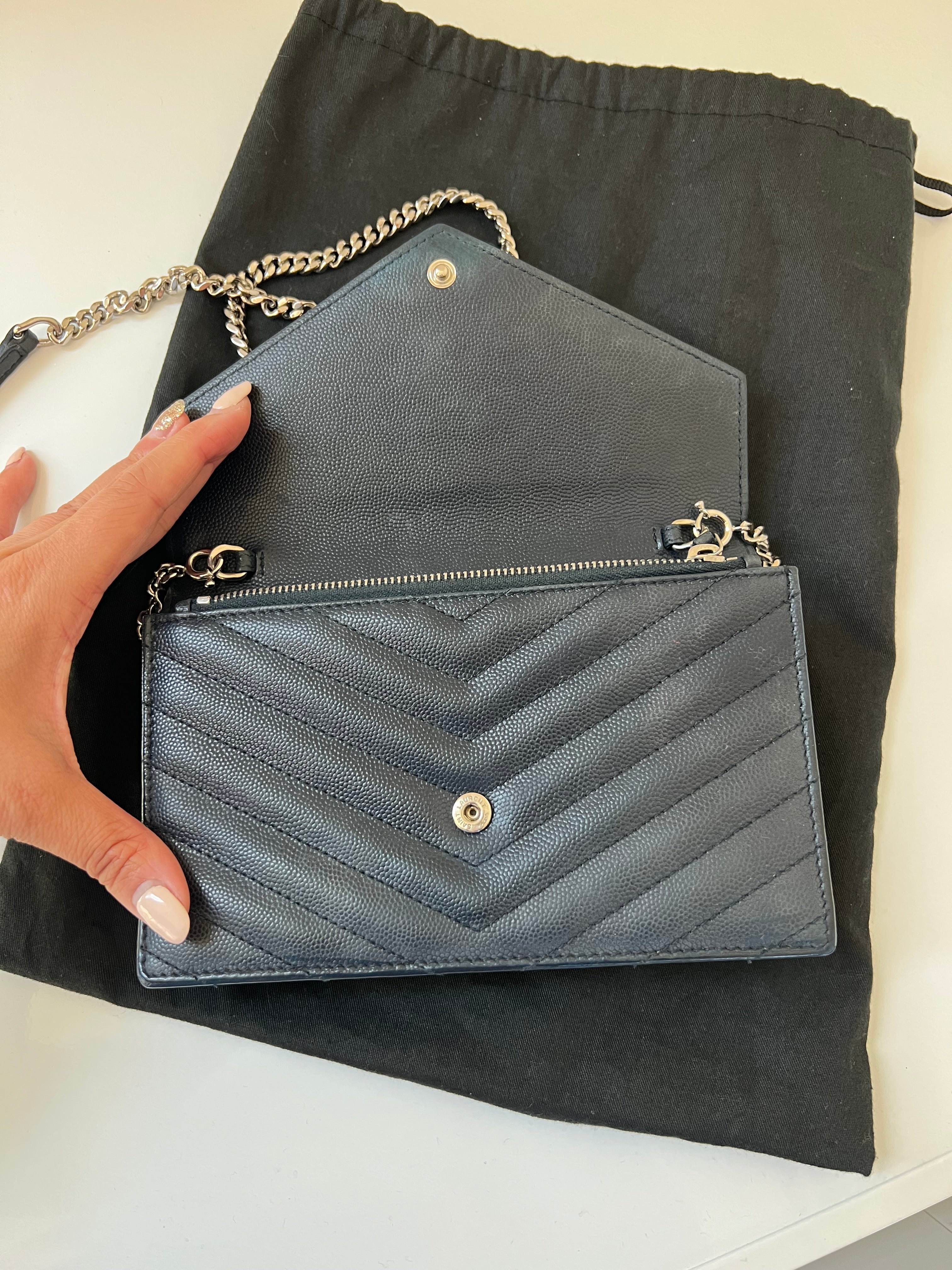YSL monogram WOC navy small