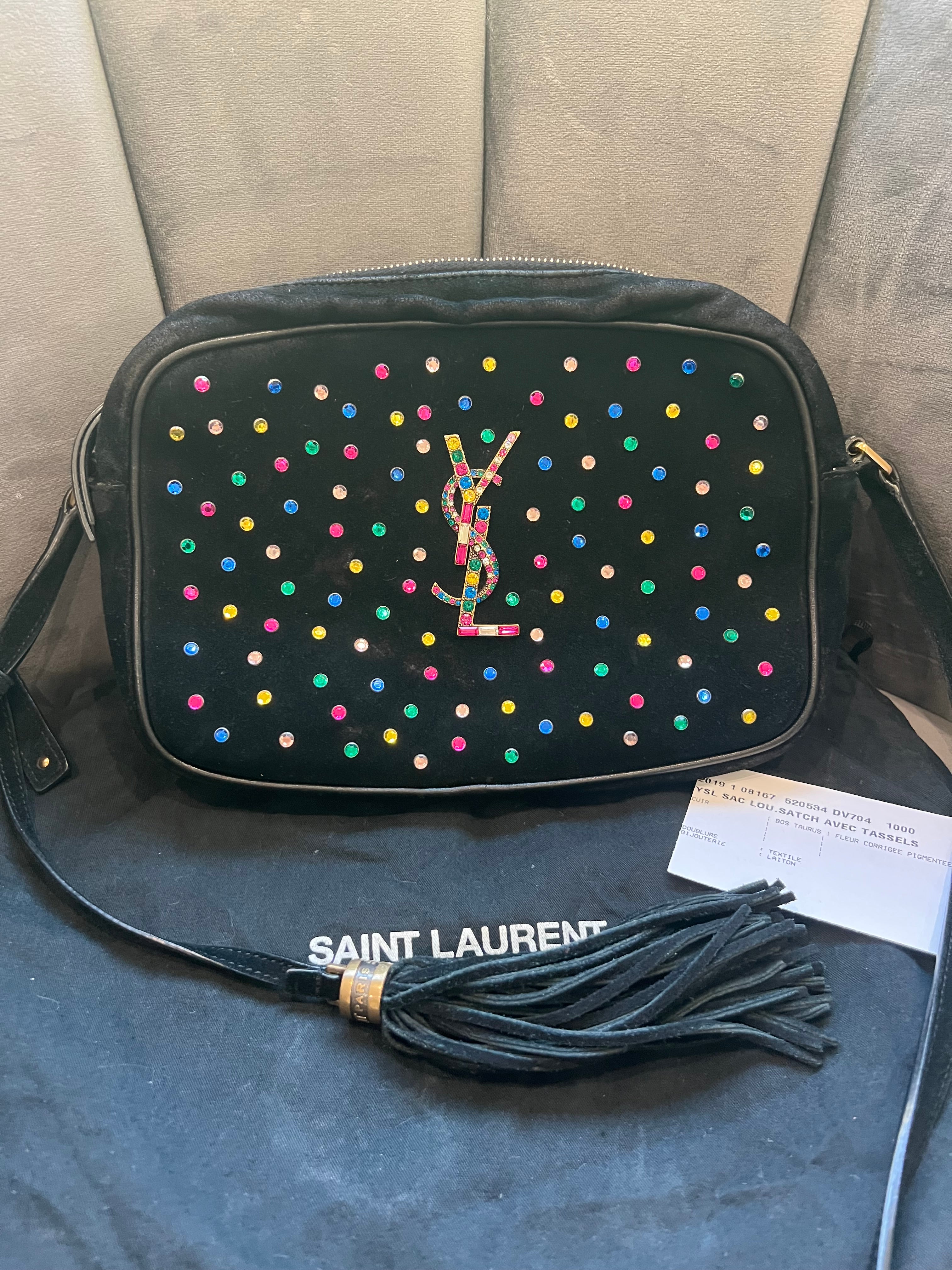 YSL Rainbow Crystal Studded Camera Bag