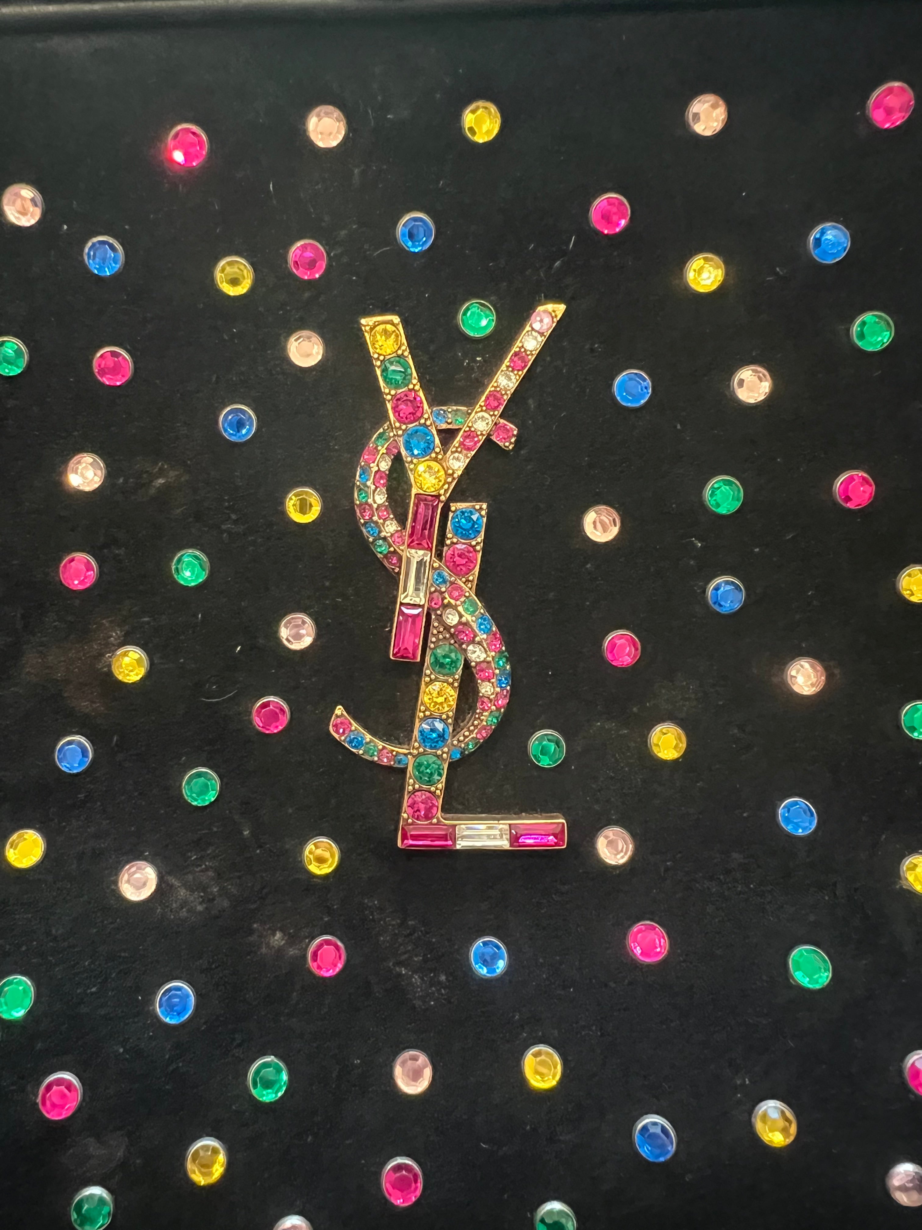 YSL Rainbow Crystal Studded Camera Bag