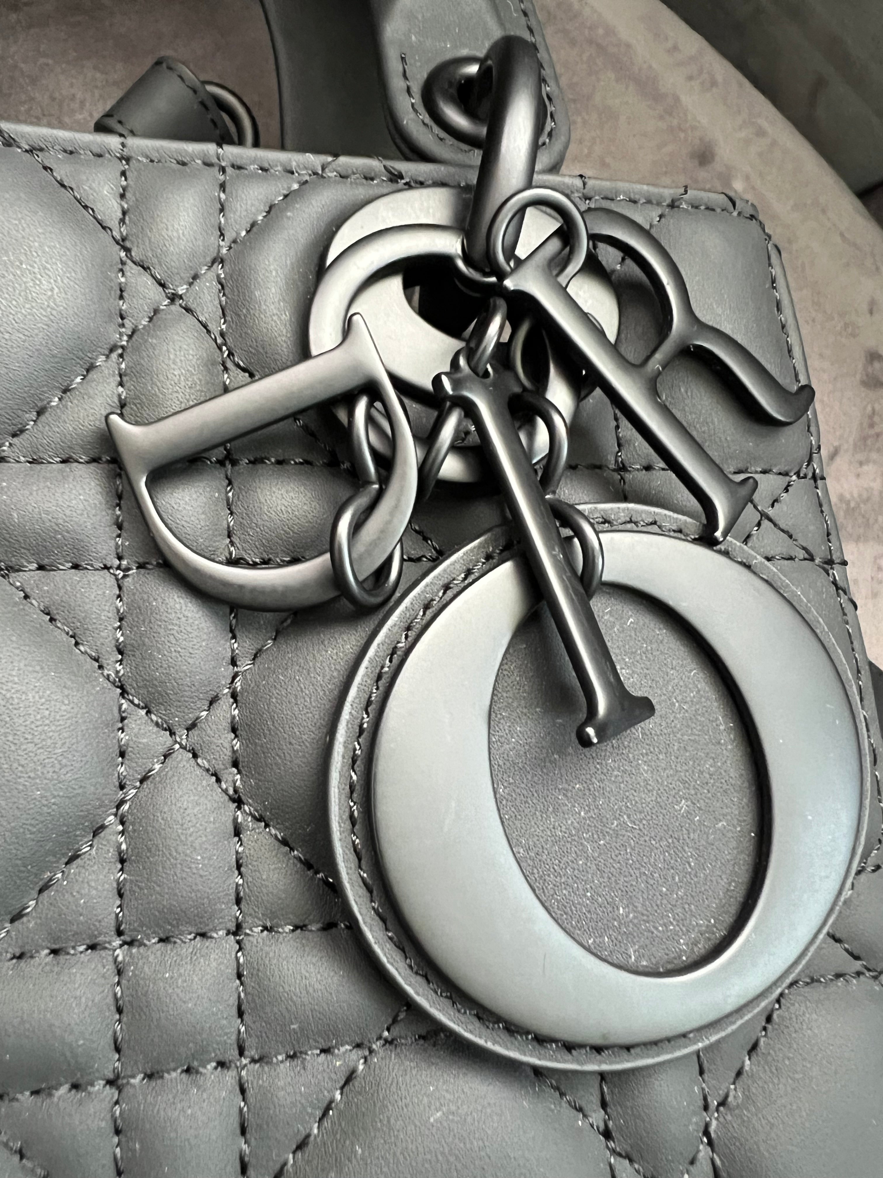 CHRISTIAN DIOR Ultra Matte Cannage Small My ABCDior Lady Dior in black