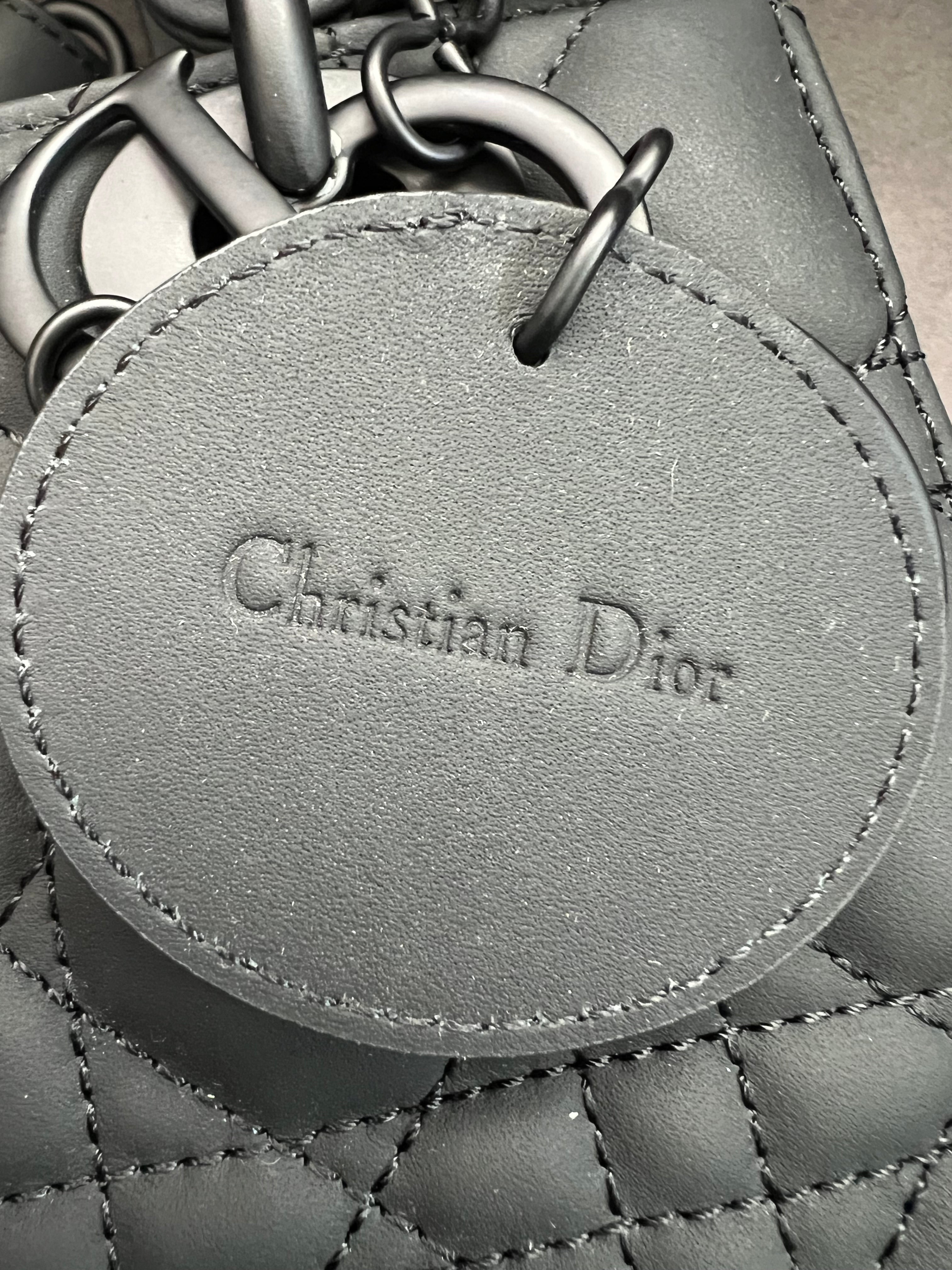 CHRISTIAN DIOR Ultra Matte Cannage Small My ABCDior Lady Dior in black