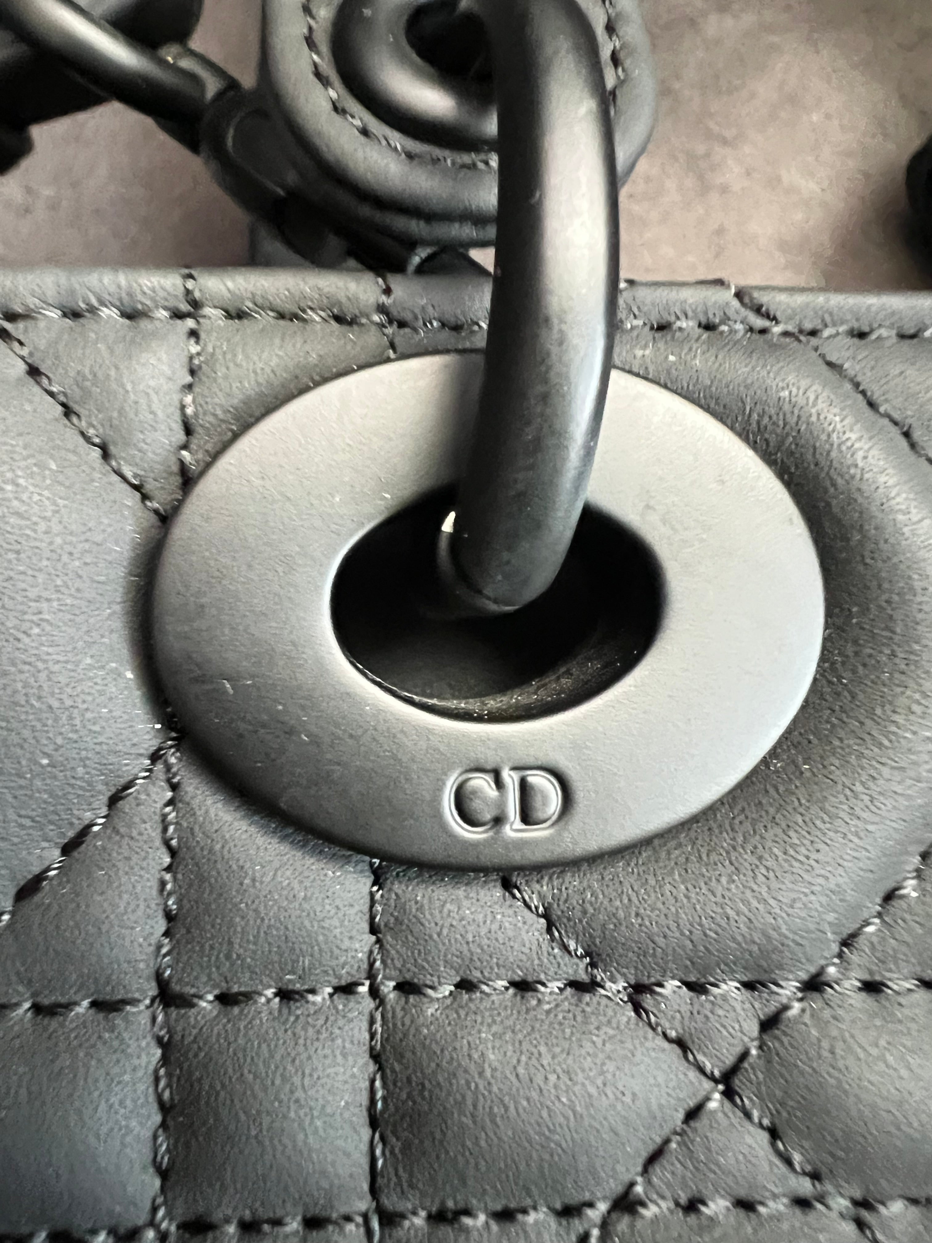 CHRISTIAN DIOR Ultra Matte Cannage Small My ABCDior Lady Dior in black