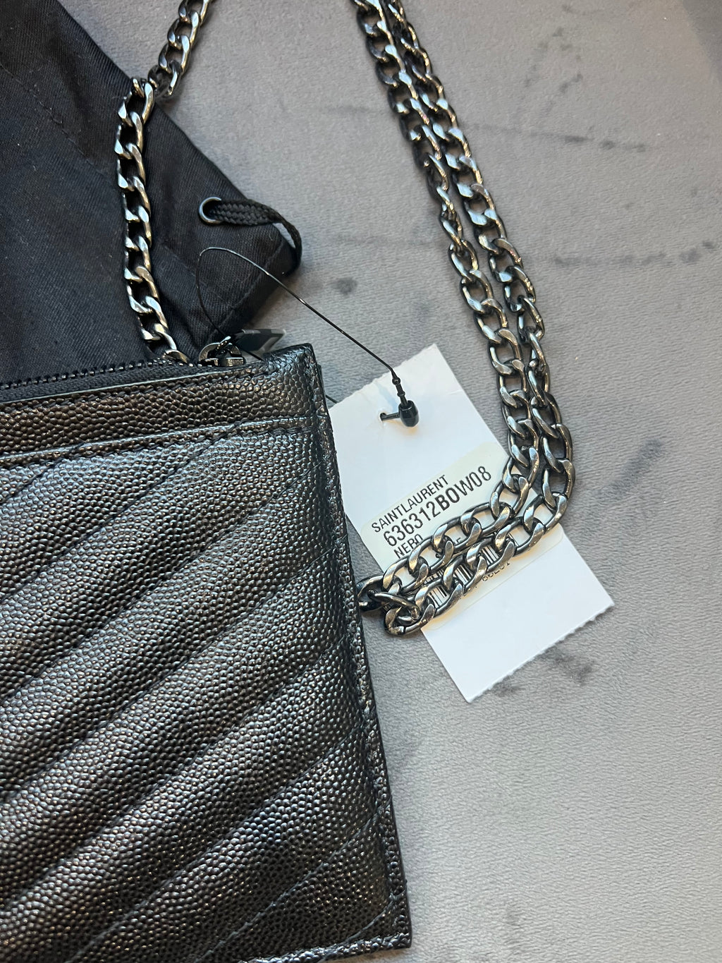 NWT Yves Saint Laurent black monogram clutch / crossbody