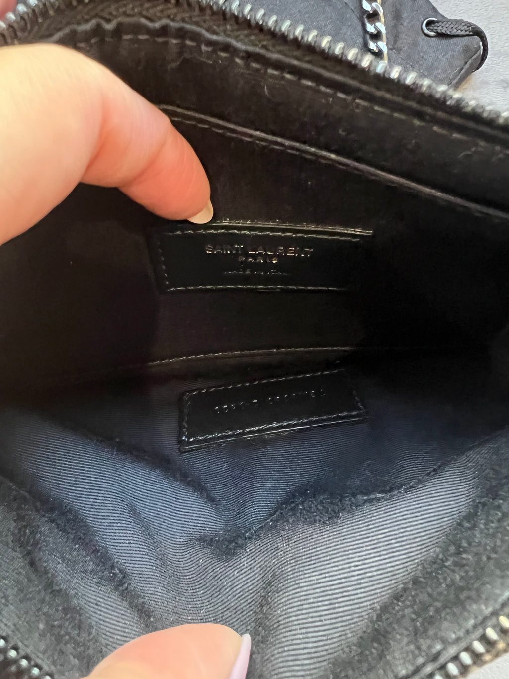 NWT Yves Saint Laurent black monogram clutch / crossbody