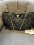 Vintage Chanel Lambskin Quilted Tote Bag