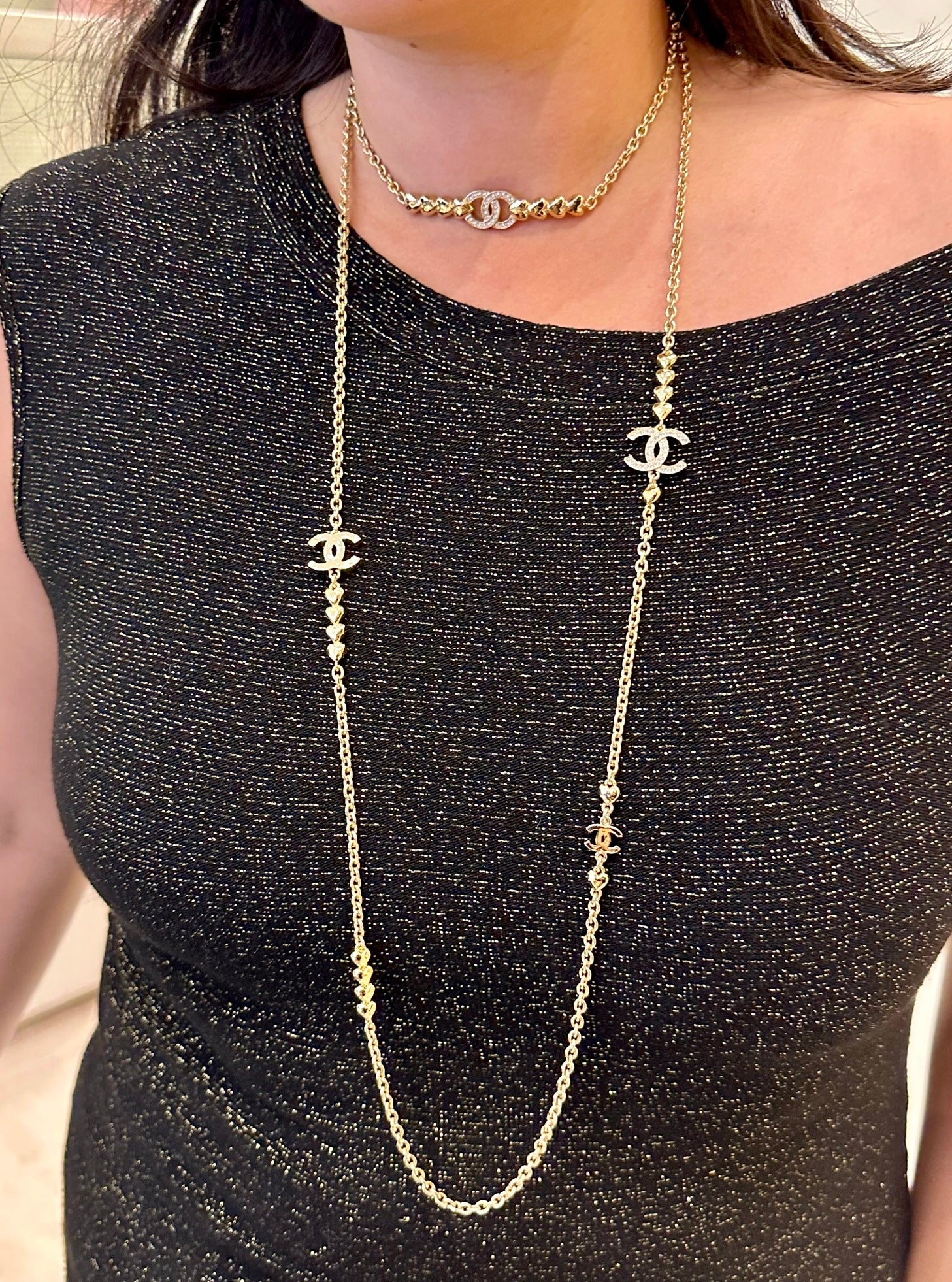 Chanel heart choker