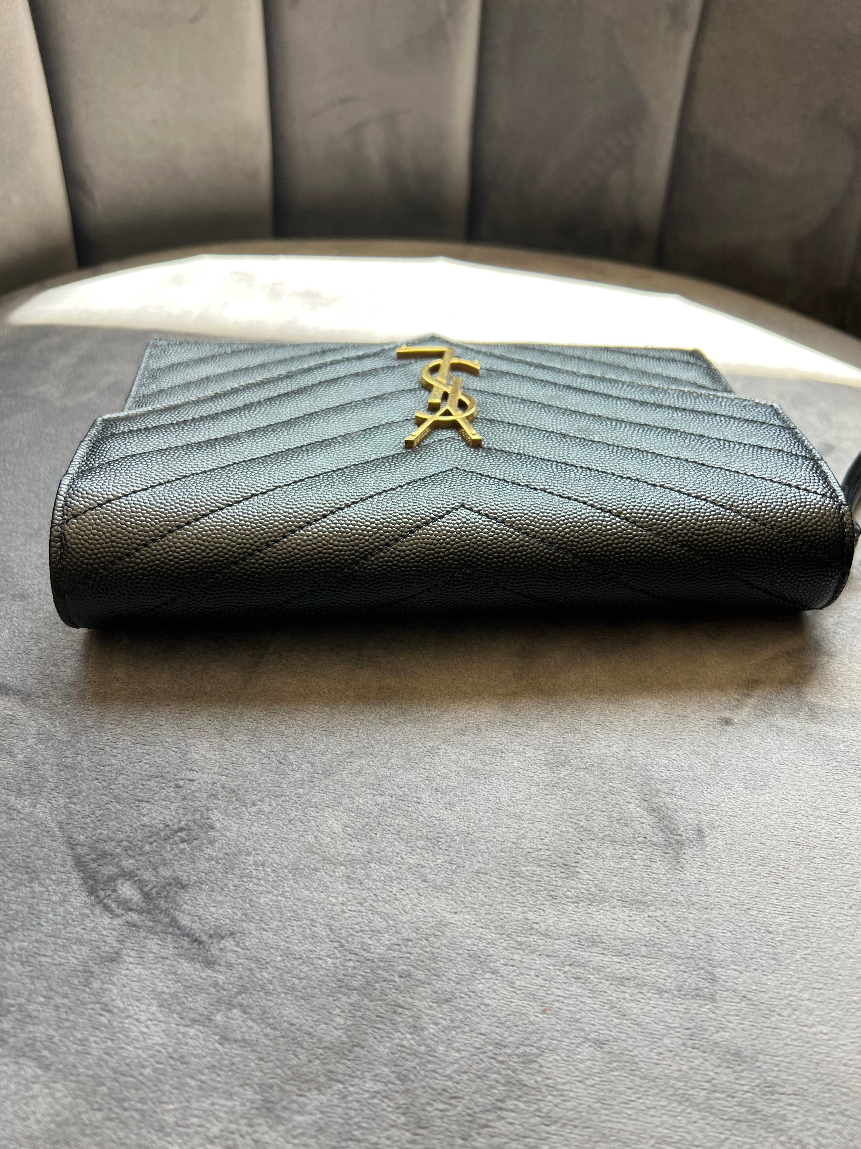 YSL cassandre envelope flap wristlet / crossbody