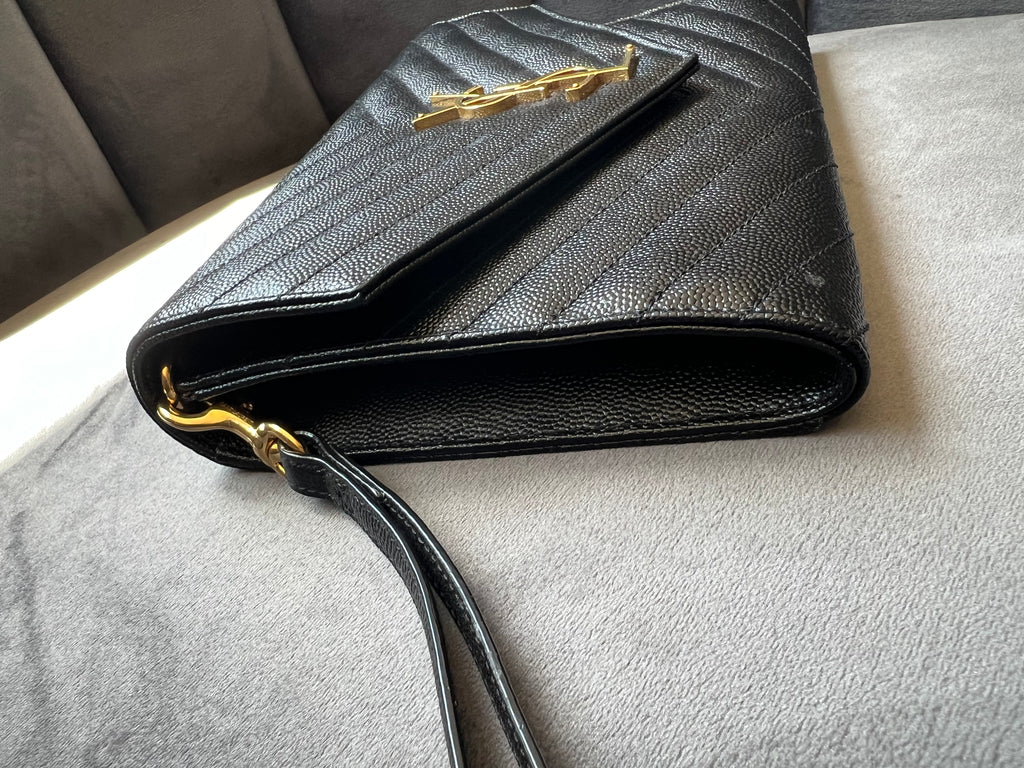 YSL cassandre envelope flap wristlet / crossbody