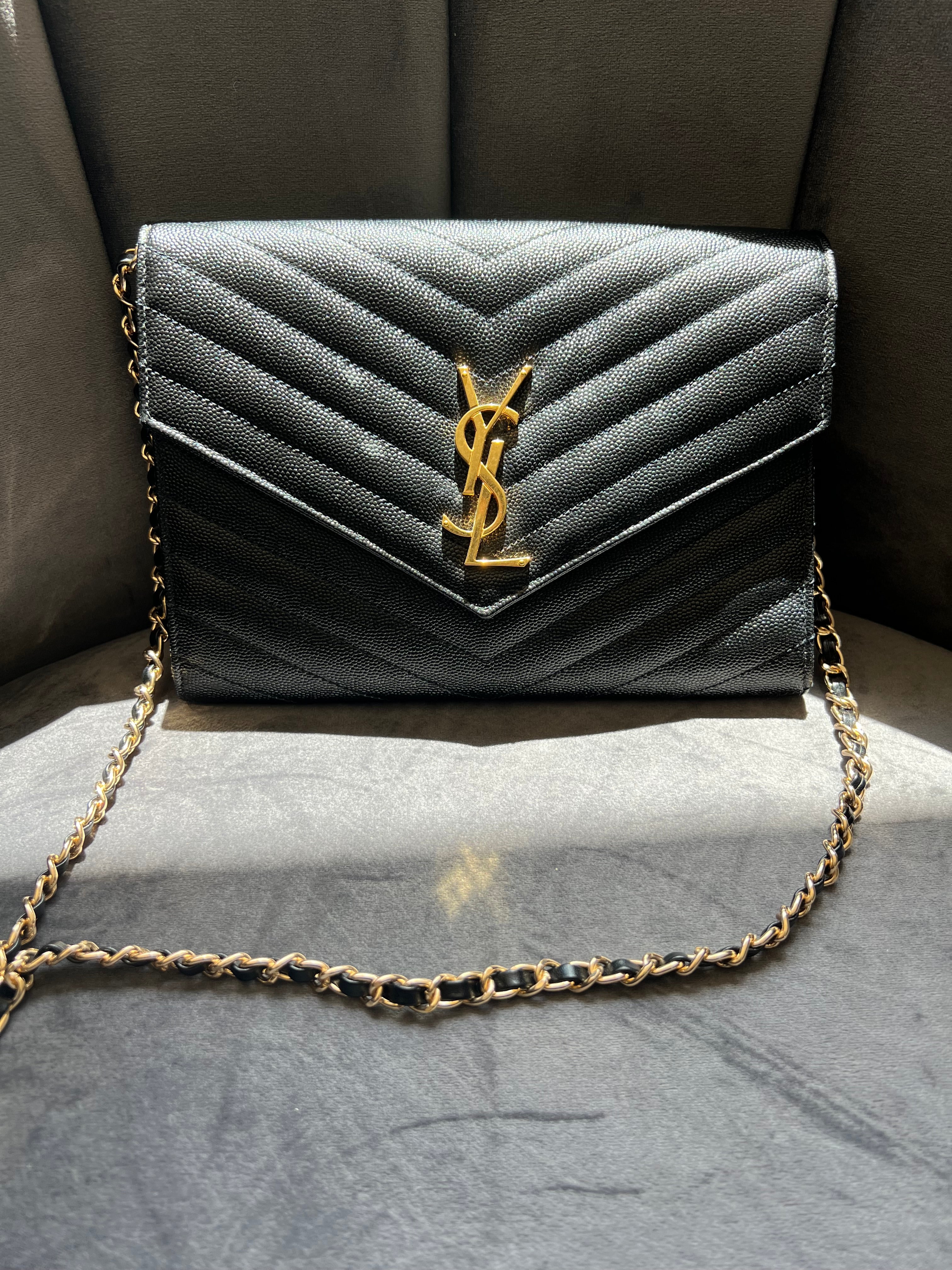 YSL cassandre envelope flap wristlet / crossbody